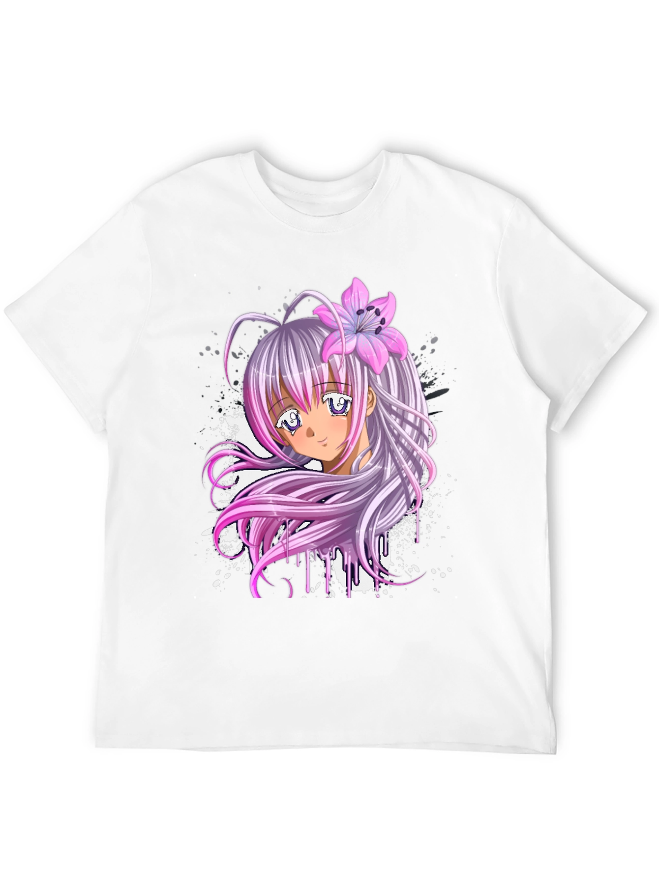 Black Anime Girl Graphic Black T-Shirt view 12
