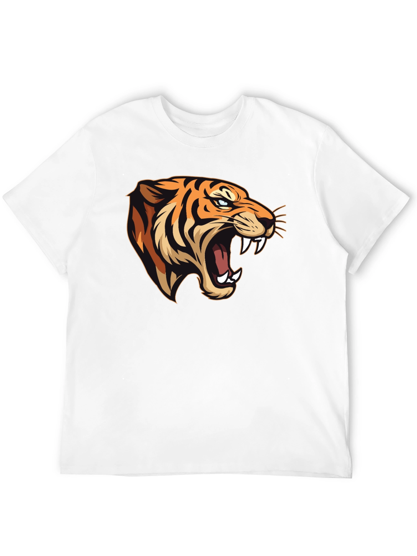 Black Fierce Tiger Graphic Tee - Men's Black T-Shirt view 12