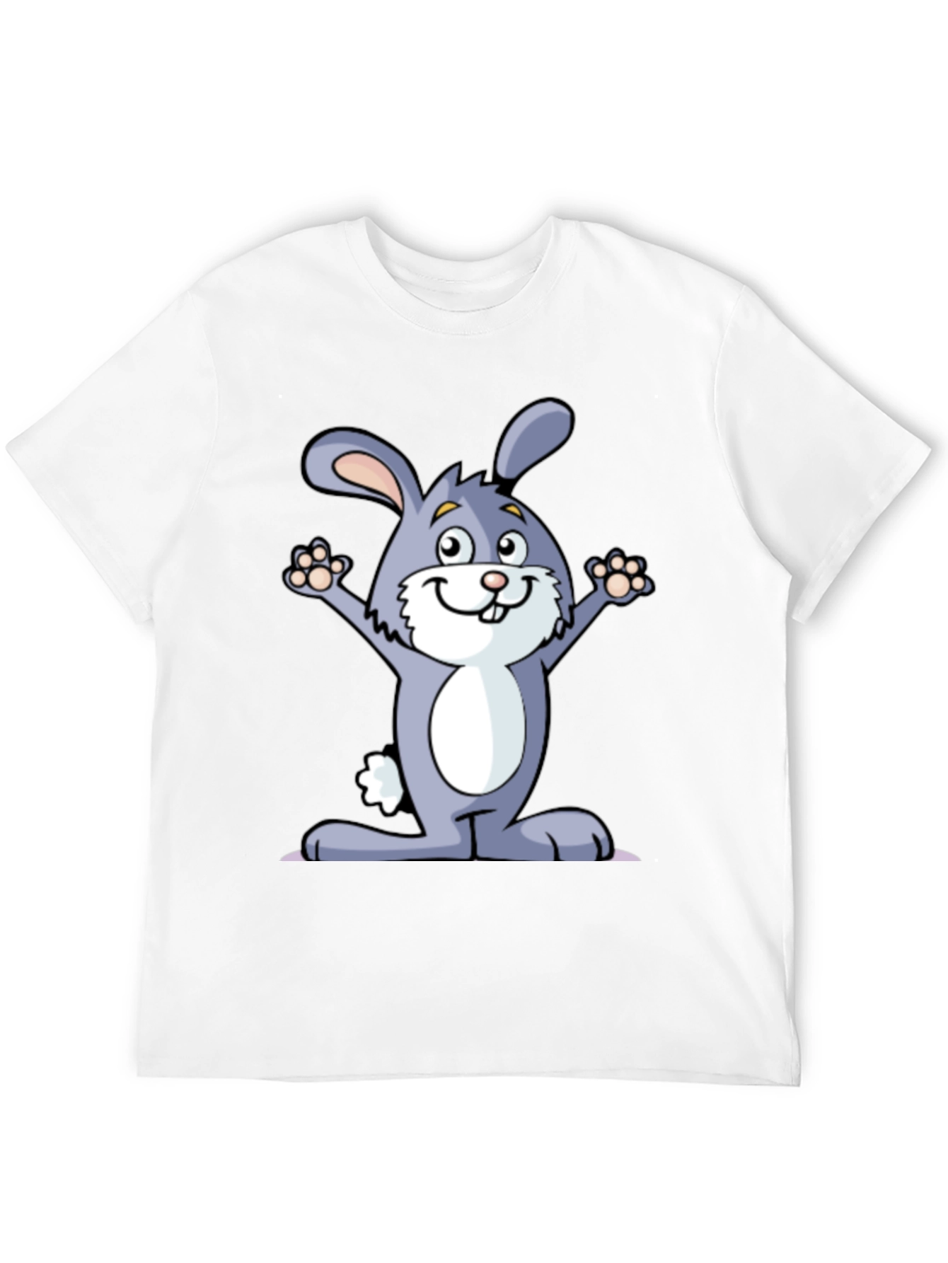 Black Funny Rabbit Graphic Tee - Black Cotton T-Shirt view 12