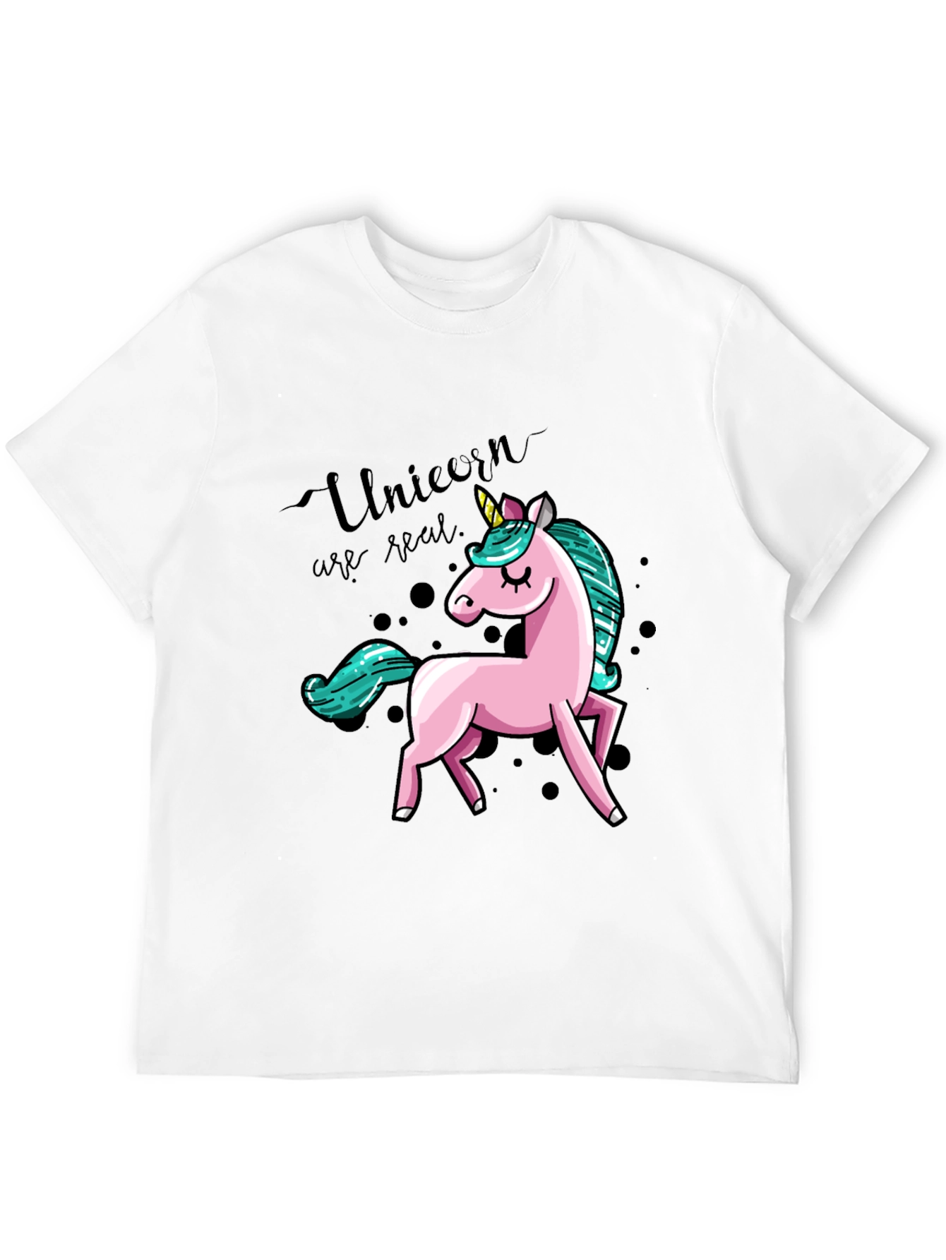 Unicorn Graphic Print T-Shirt - Black - 12