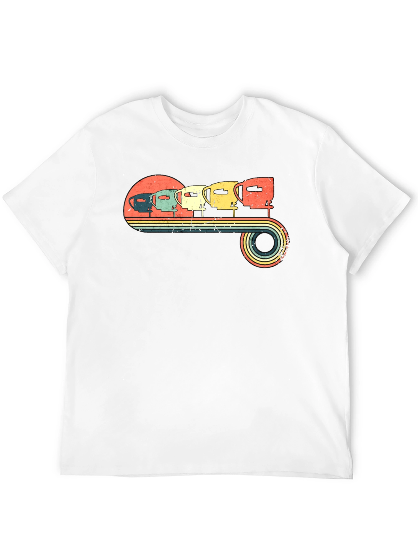 Black Vintage Camper Van T-Shirt view 12