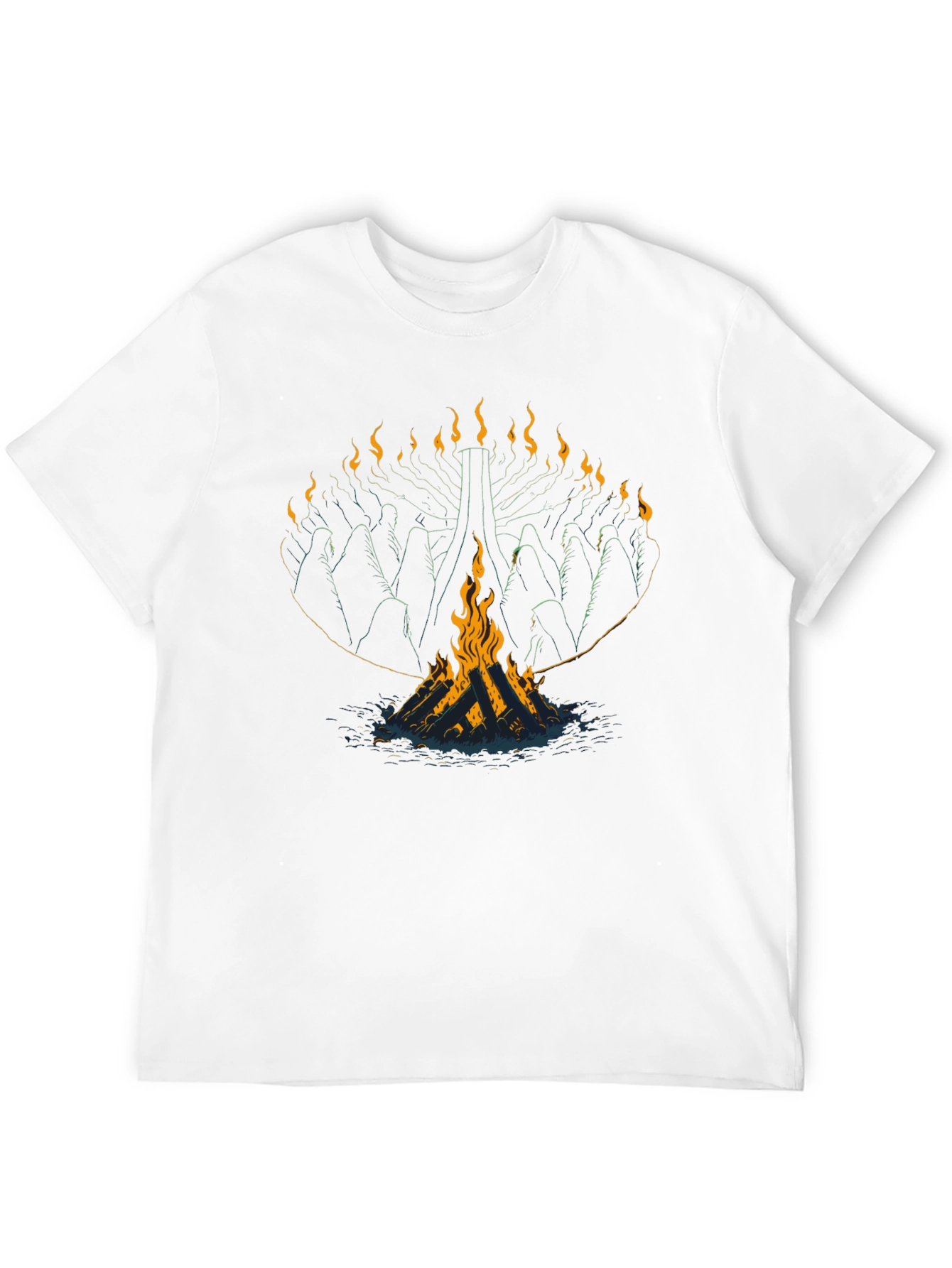 Black Mystic Fire T-Shirt: Unique Graphic Tee view 12