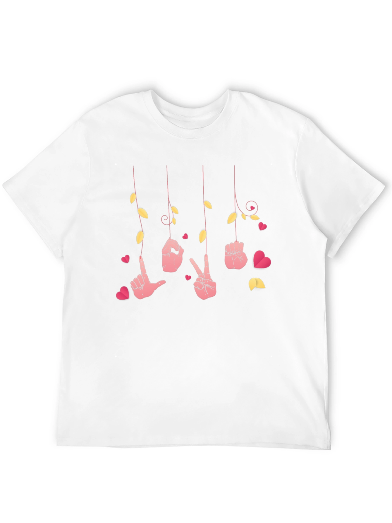 Black Love Sign Language T-Shirt - Heart Design view 12