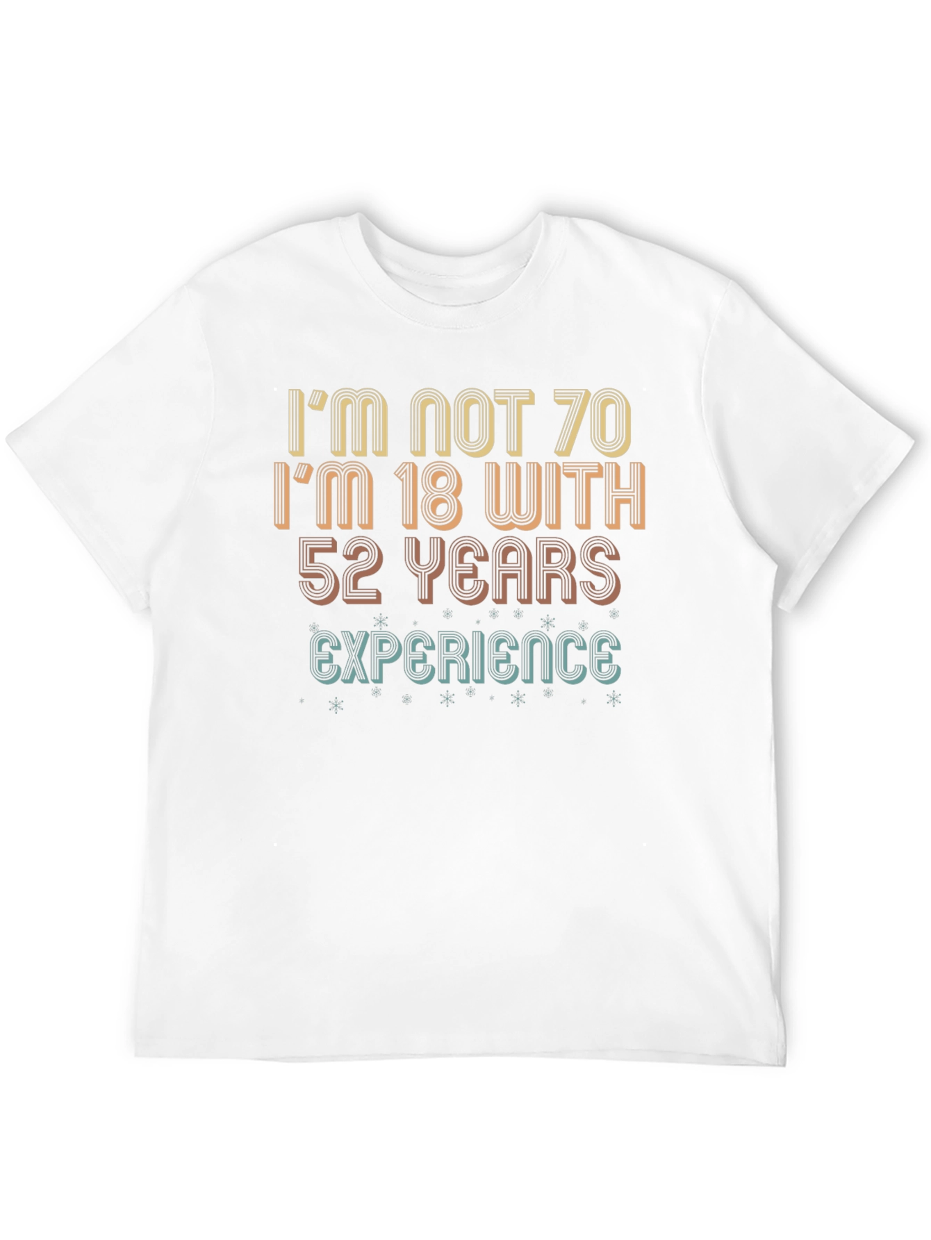 Black Funny 70th Birthday T-Shirt: 18 with 52 Years Experience! view 12