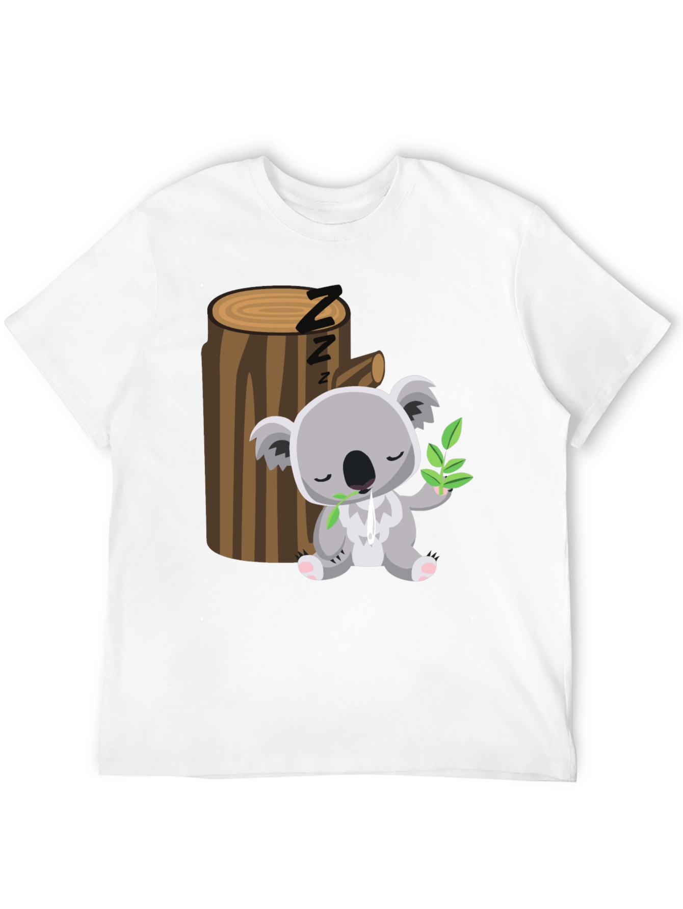 Black Sleeping Koala T-Shirt - Cute Cartoon Design view 12