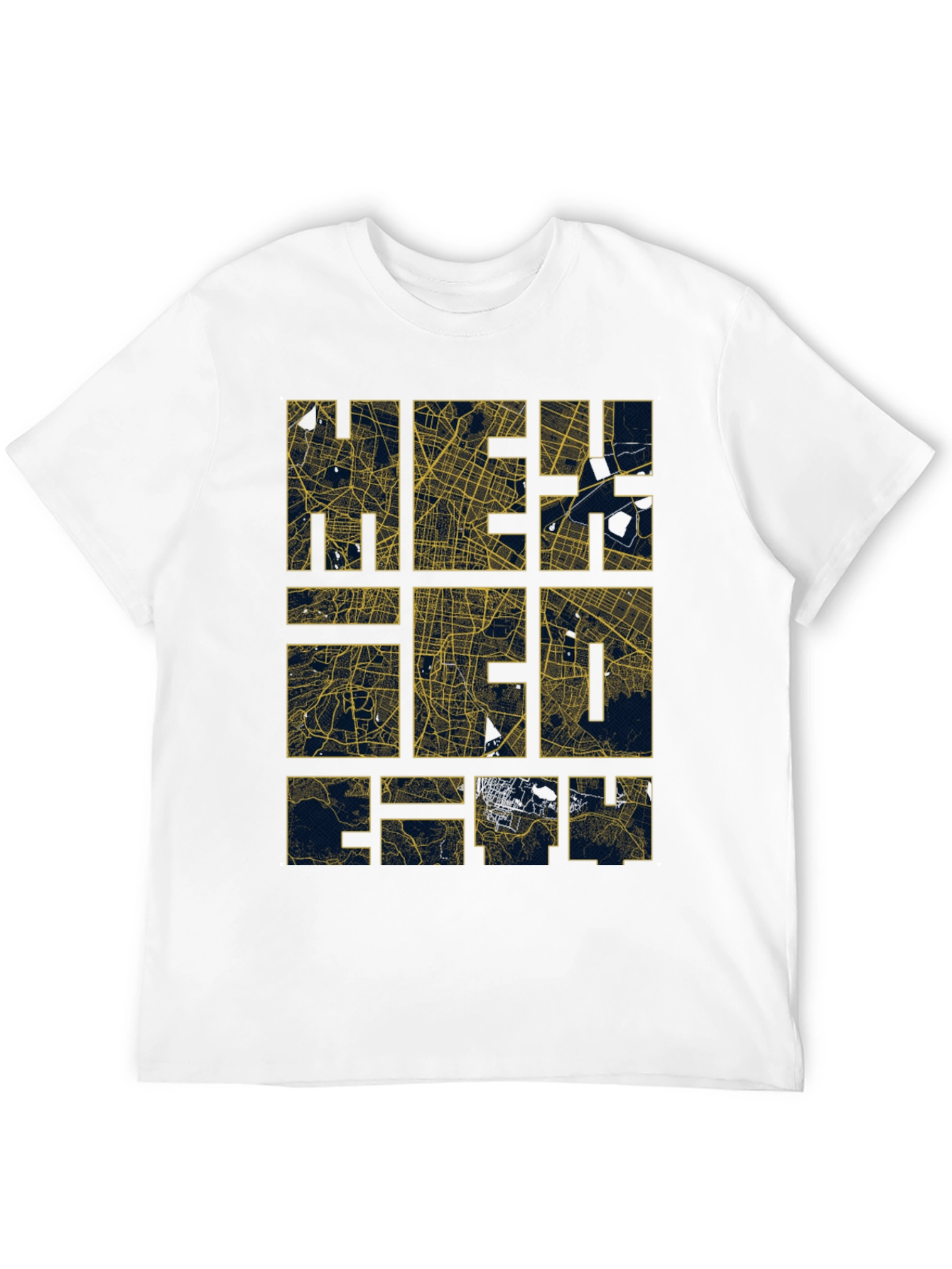 Black Geometric Map T-Shirt - Modern City Style view 12