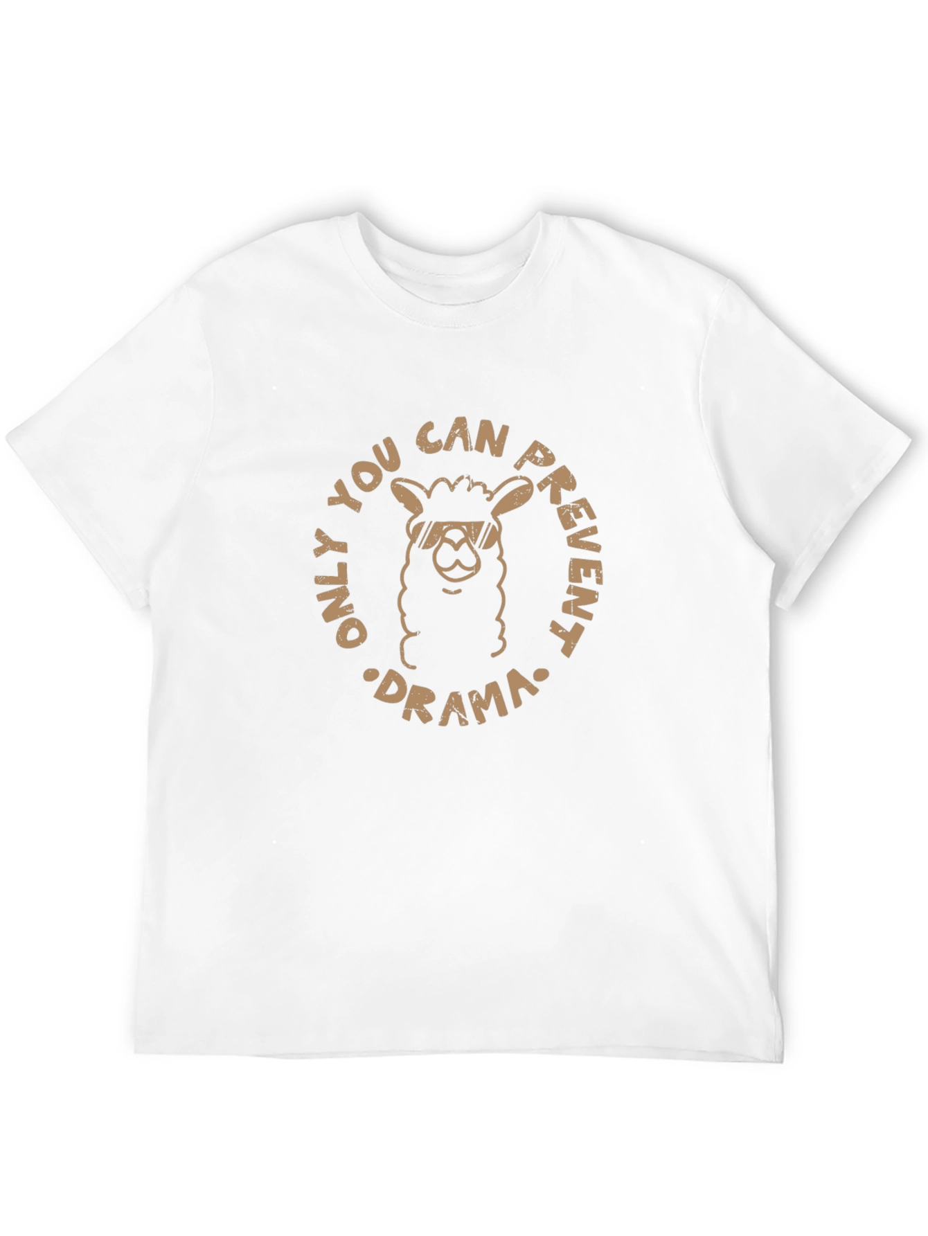 Black Funny Llama Drama Prevention T-Shirt - Unisex view 12