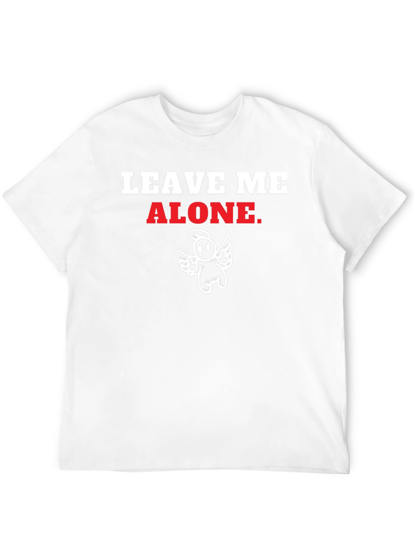 Black Leave Me Alone T-Shirt Funny Angel Graphic Tee view 12