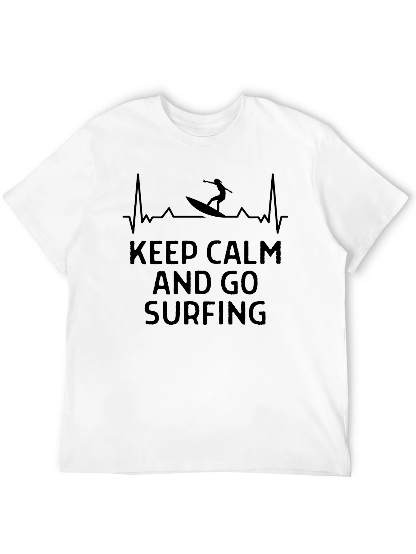 Black Keep Calm and Go Surfing Black T-Shirt view 12