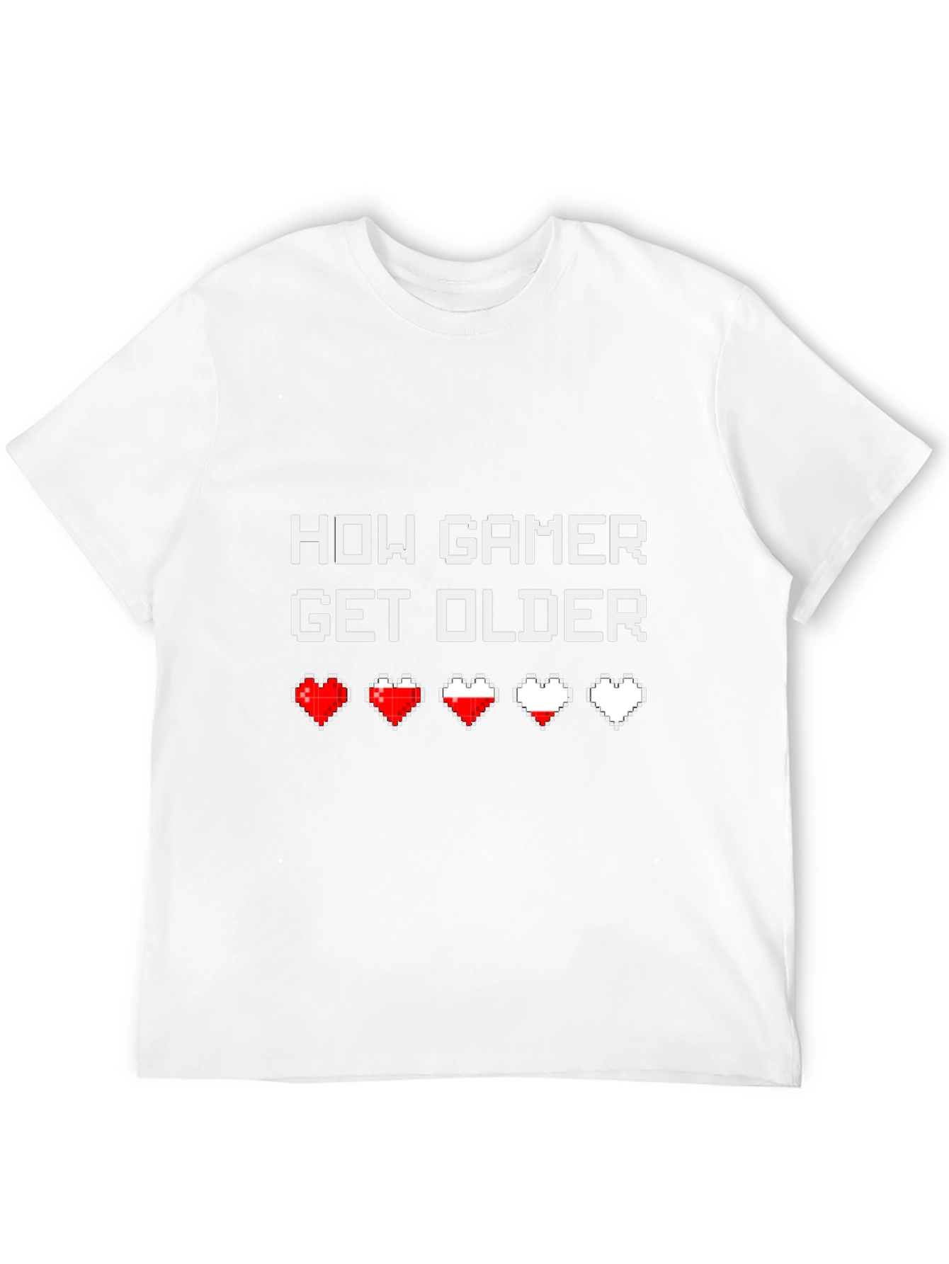 Black How Gamer Get Older Funny Graphic T-Shirt view 12