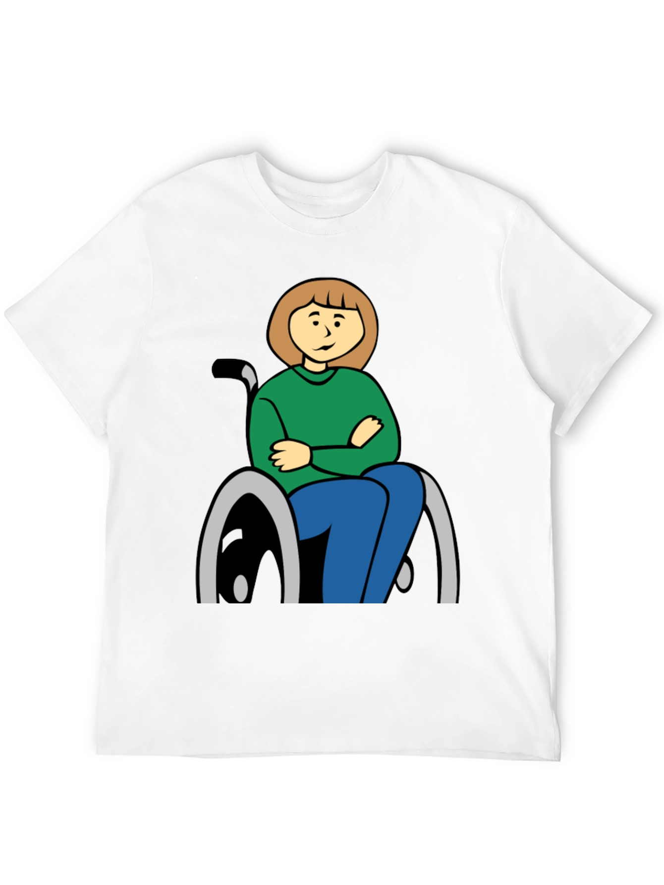 Black Cartoon Woman in Wheelchair Graphic Tee view 12
