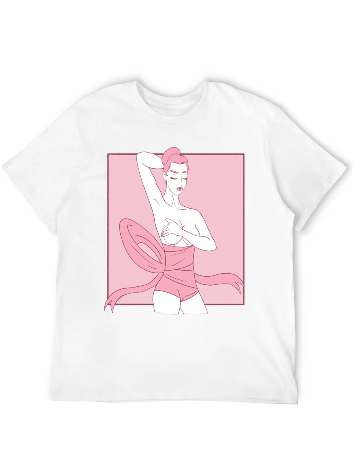 Black Ribbon Wrapped Woman Graphic Tee - Unique Design view 12