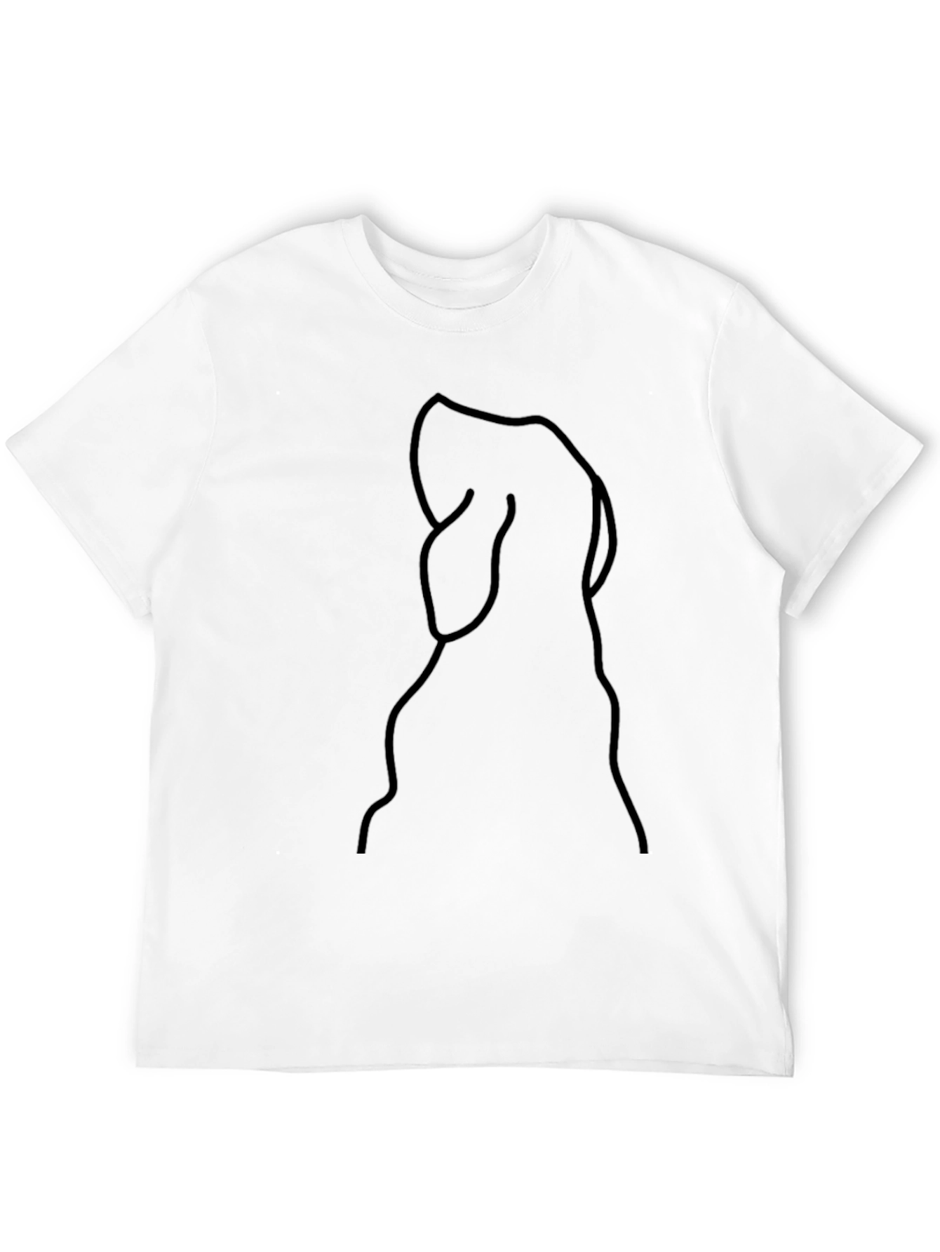 Black Minimalist Dog Line Art Black T-Shirt view 12