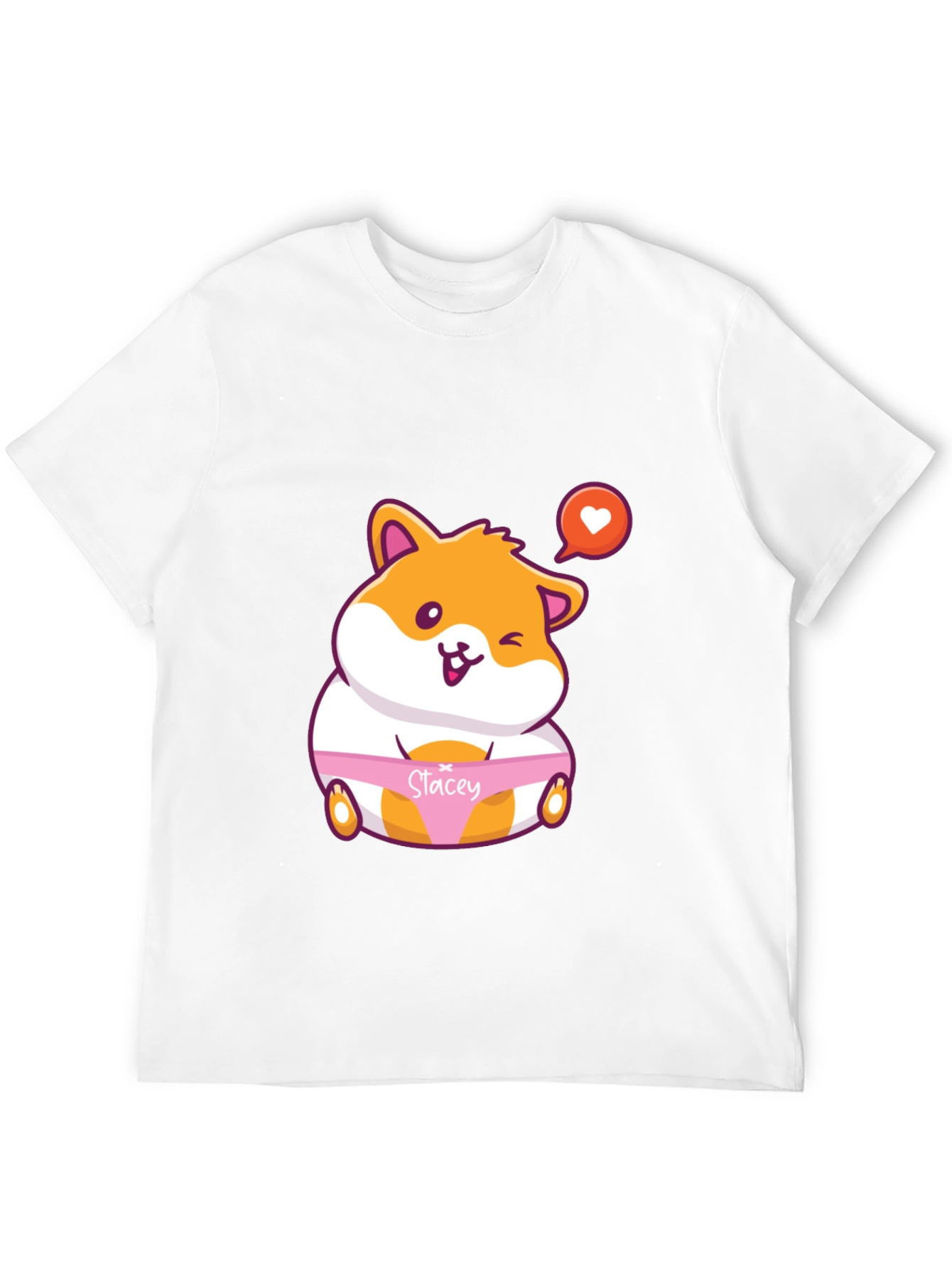 Black Cute Hamster 'Stacey' Graphic T-Shirt view 12
