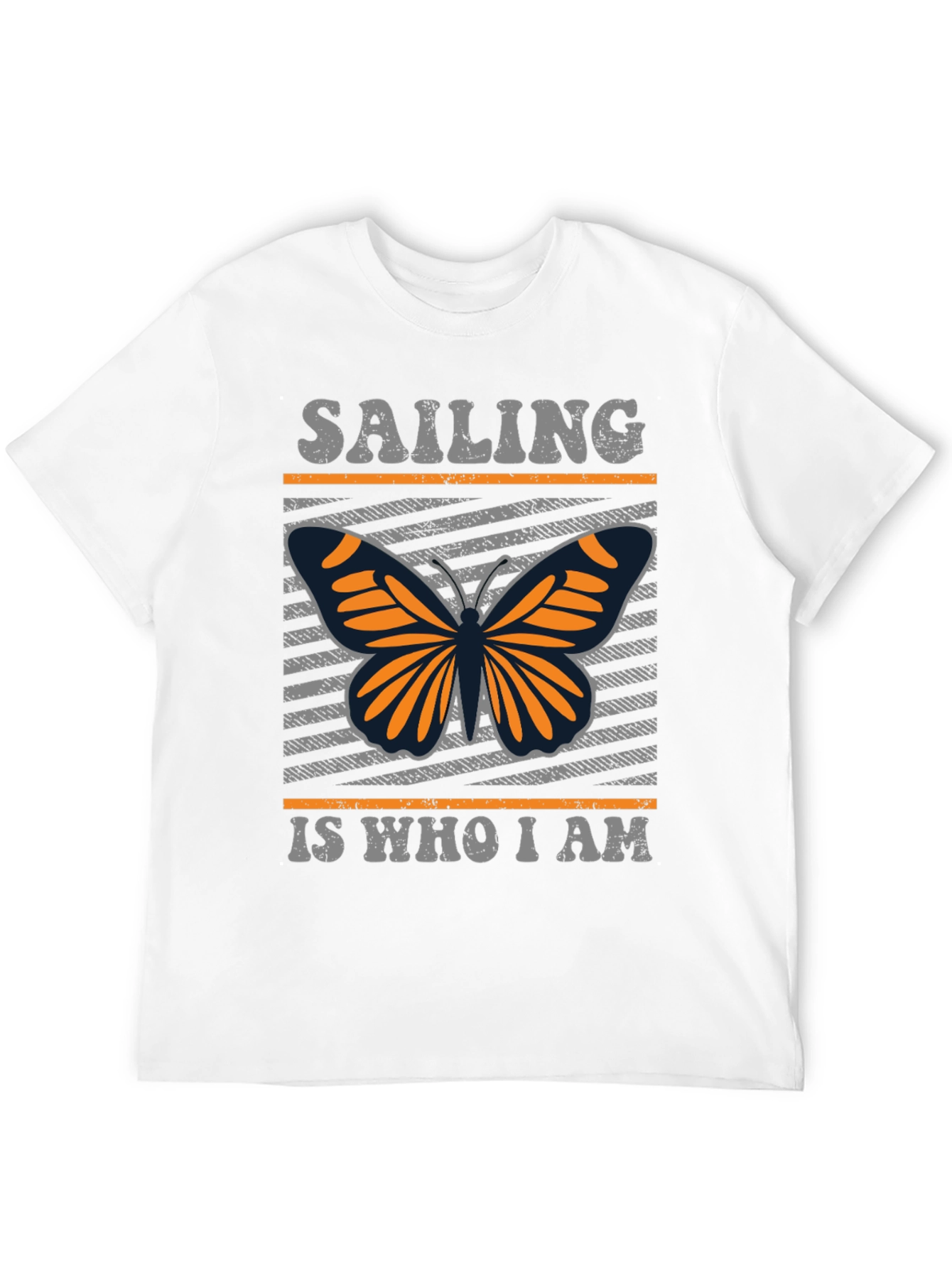 Black Sailing Butterfly T-Shirt - Unique Design Tee view 12