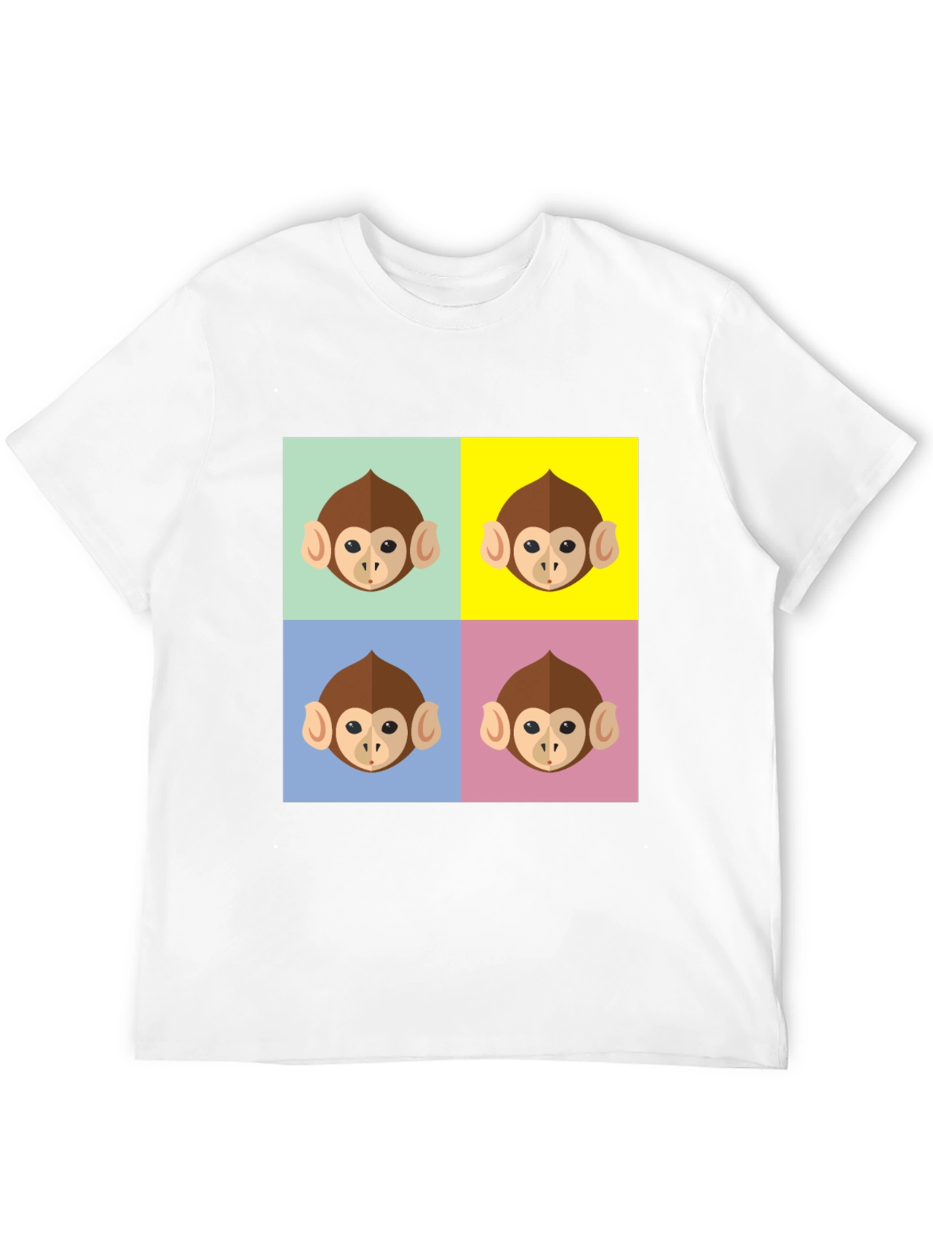 Black Funky Monkey Face Pop Art Graphic T-Shirt view 12