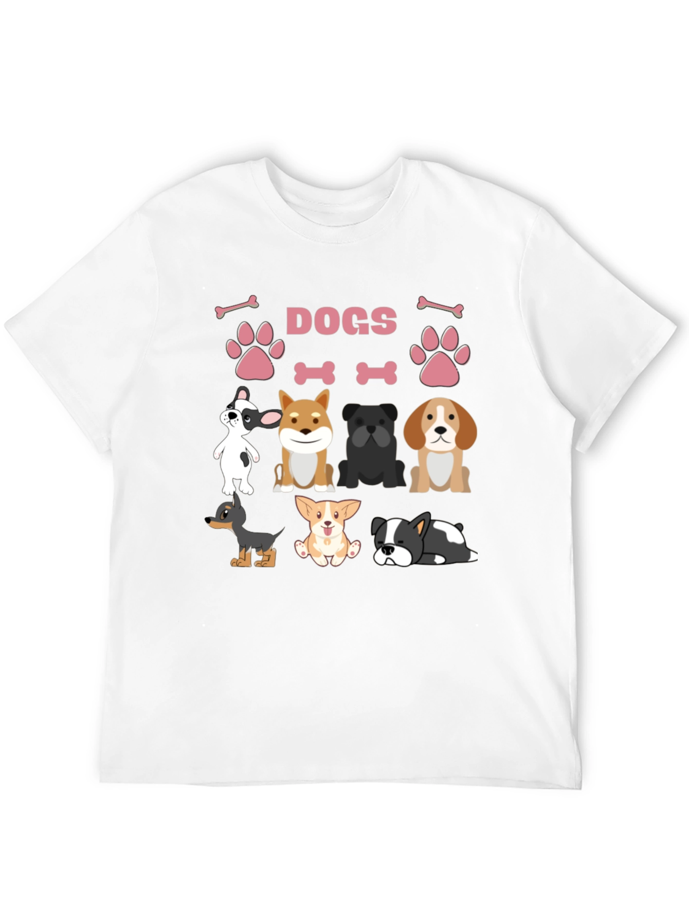 Black Cute Dogs Graphic Print T-Shirt view 12