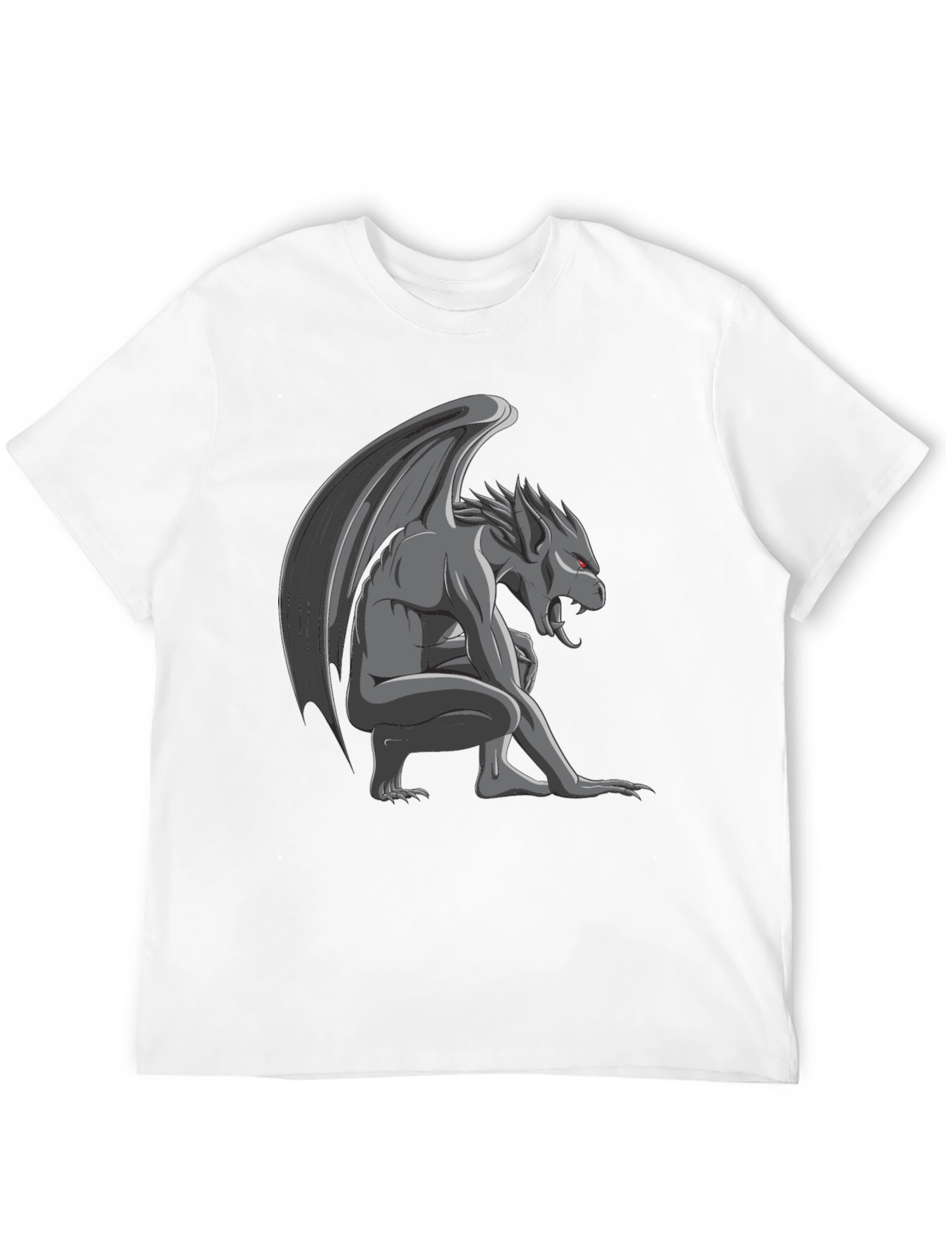 Black Gargoyle Graphic Tee - Black Cotton T-Shirt view 12