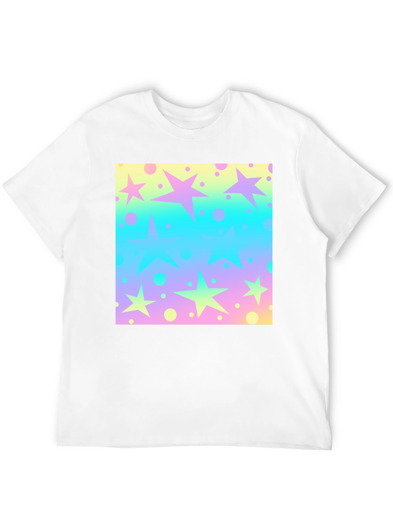 Black Starry Pastel Print Black T-Shirt view 12
