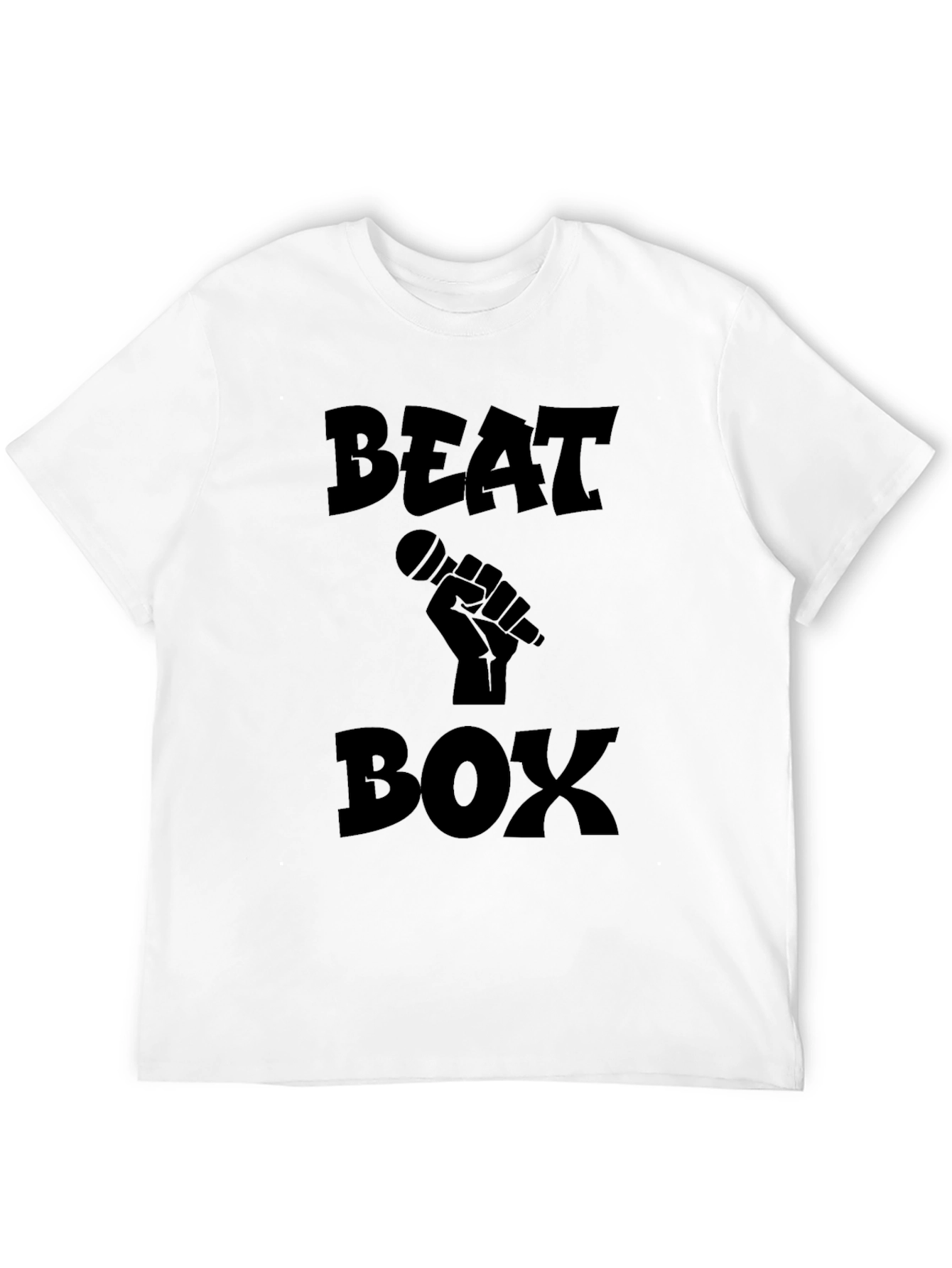 Black Beat Box Graphic Tee - Black Crew Neck T-Shirt view 12