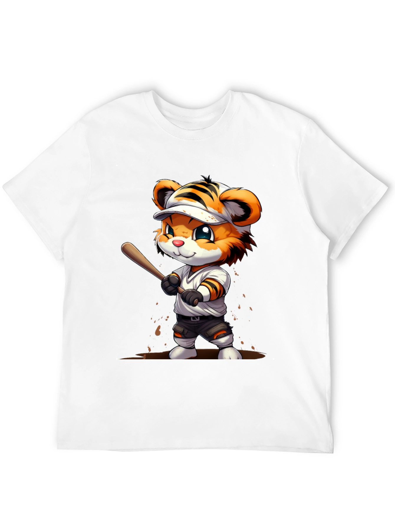 Black Tiger Baseball Player Graphic Tee view 12