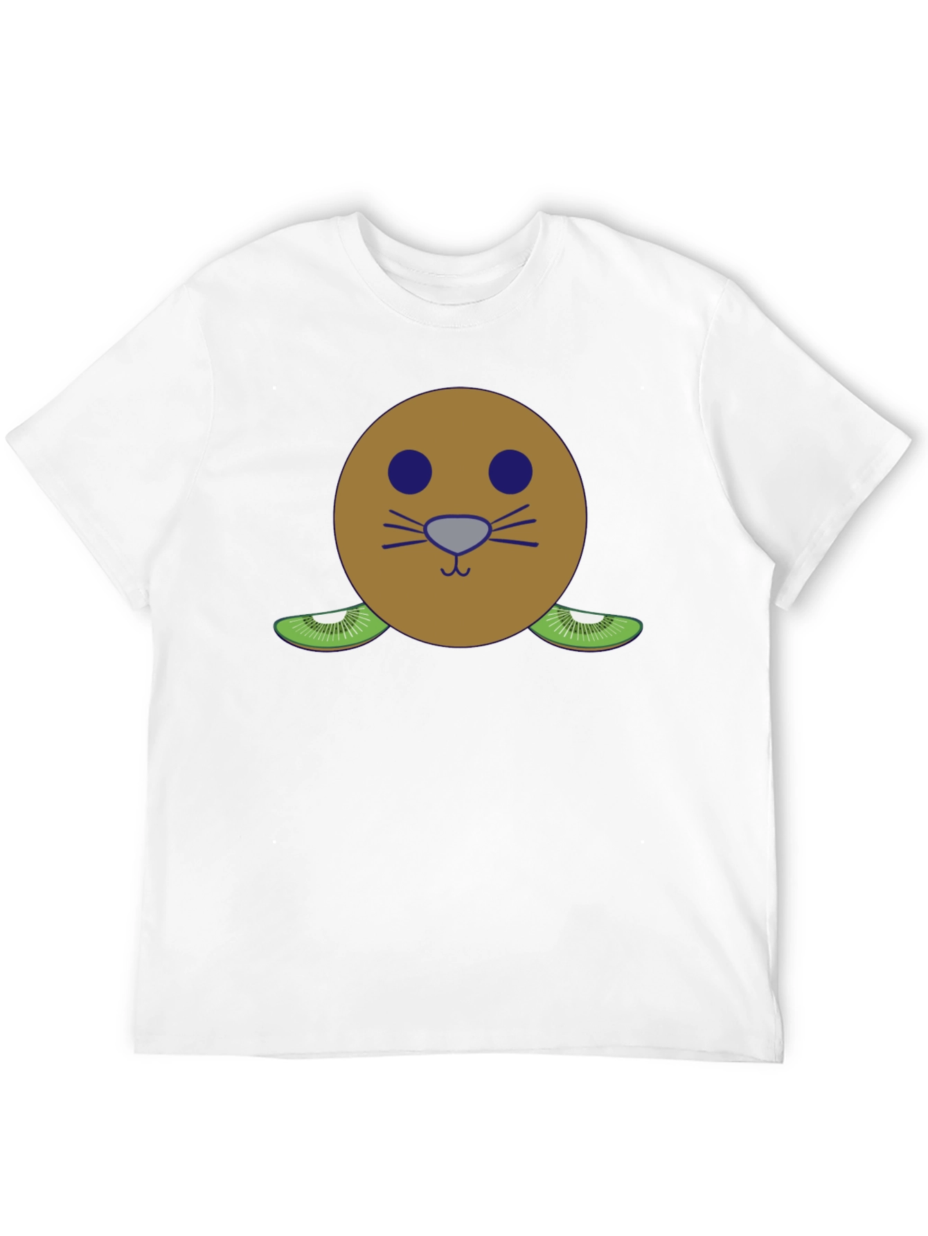 Black Kiwi Fruit Face T-Shirt - Funny Graphic Tee view 12