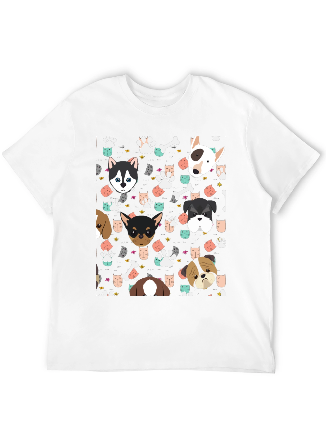 Black Dog Patterned Black Graphic Tee view 12