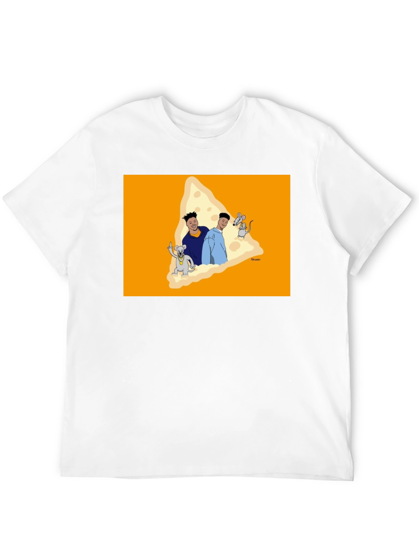 Black Cartoon Cheese Graphic T-Shirt view 12