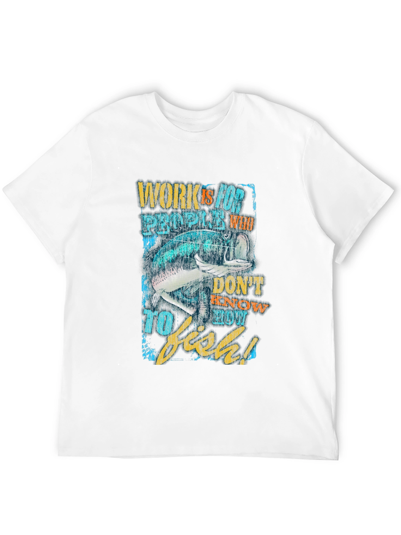 Black Fishing Graphic T-Shirt - Work is for People view 12