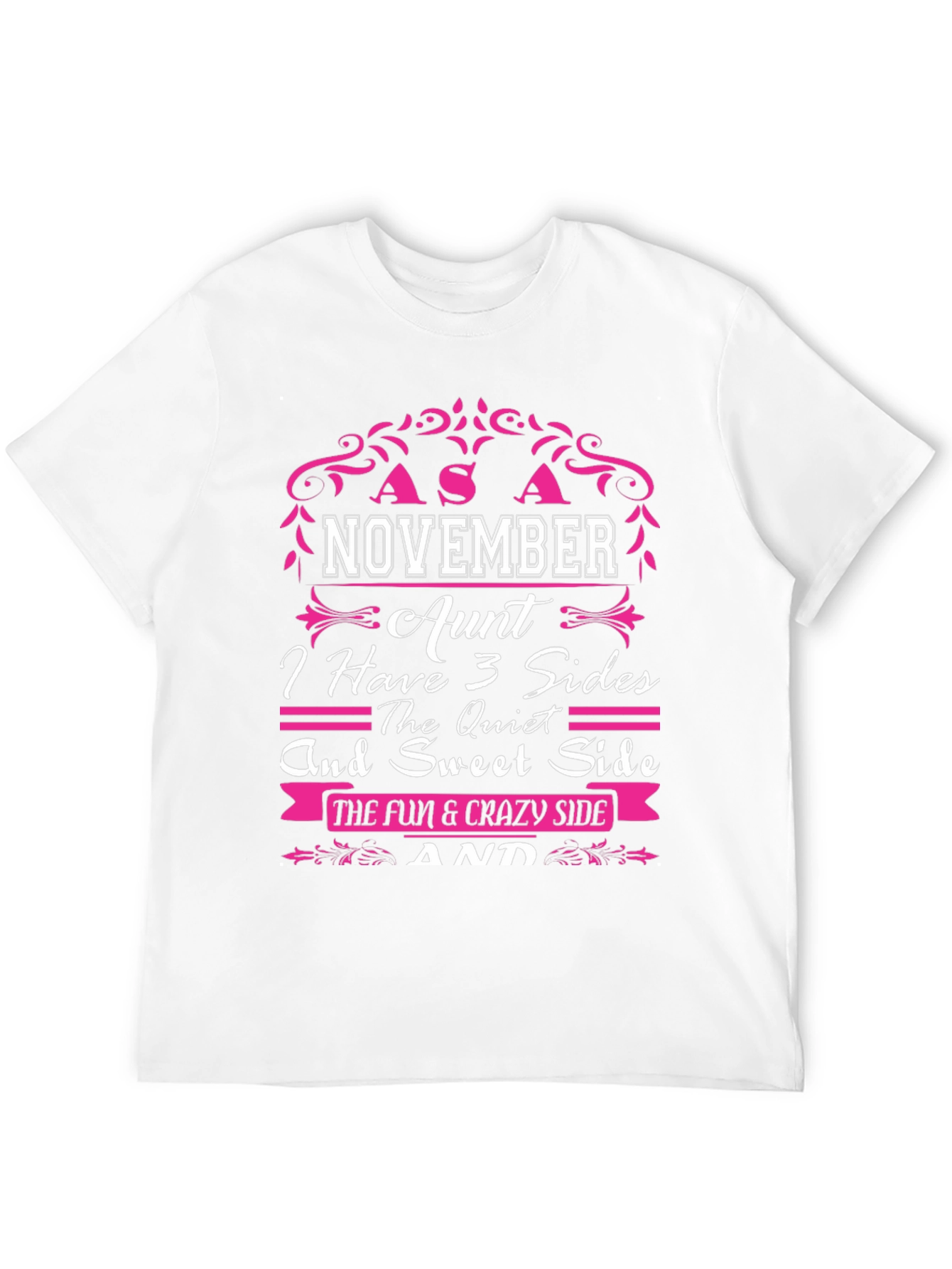 Black November Aunt T-Shirt - 3 Sides view 12