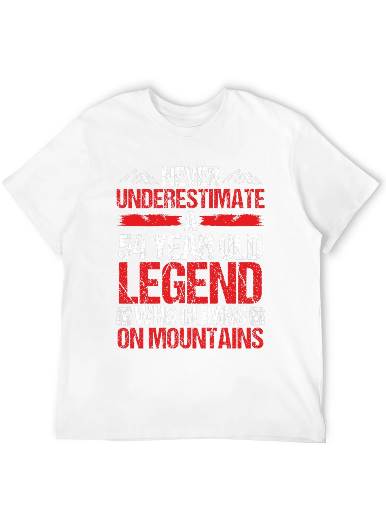 Black 54 Year Old Legend Mountain Climber T-Shirt view 12