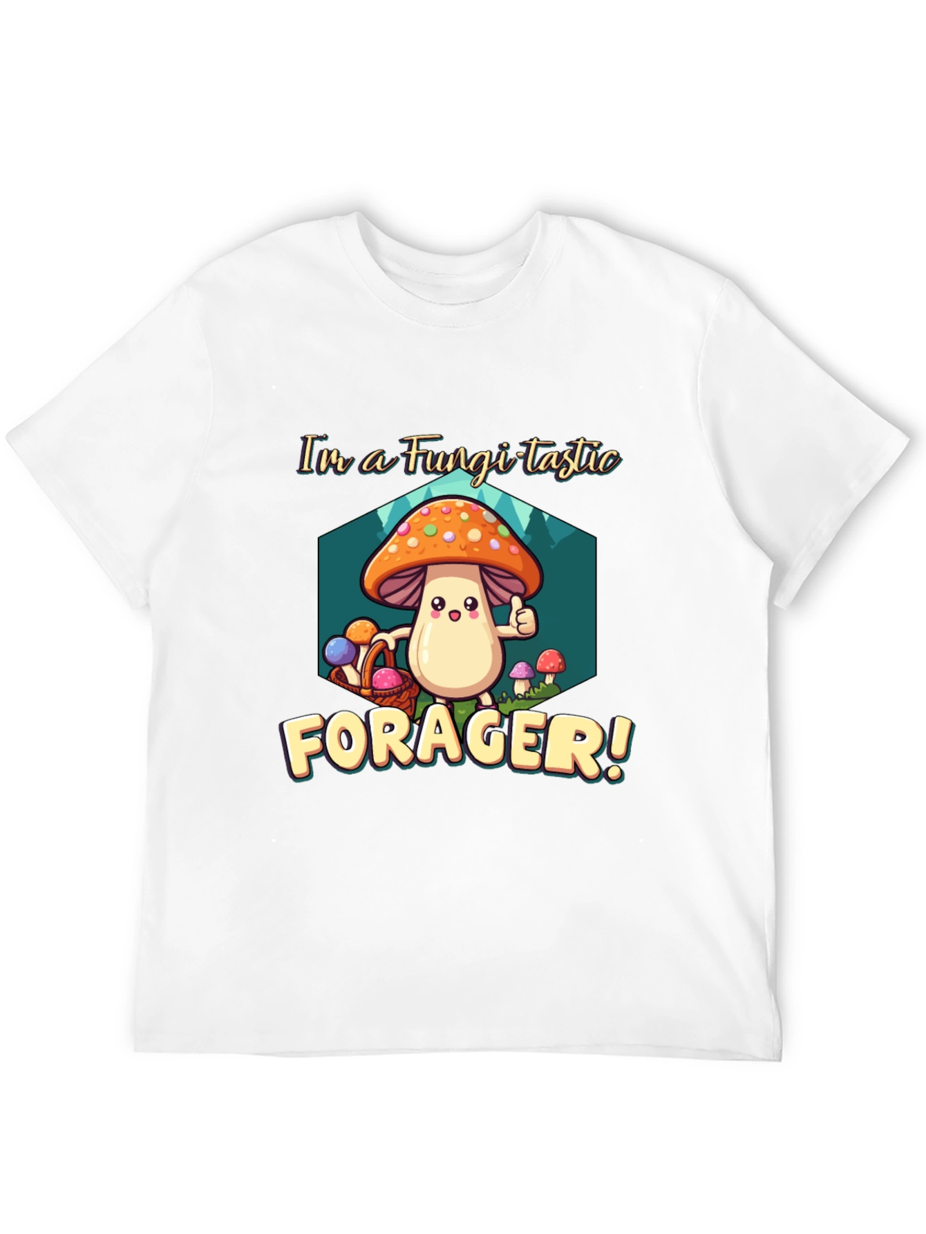 Black Fungi-tastic Forager T-Shirt - Fun Mushroom Design view 12