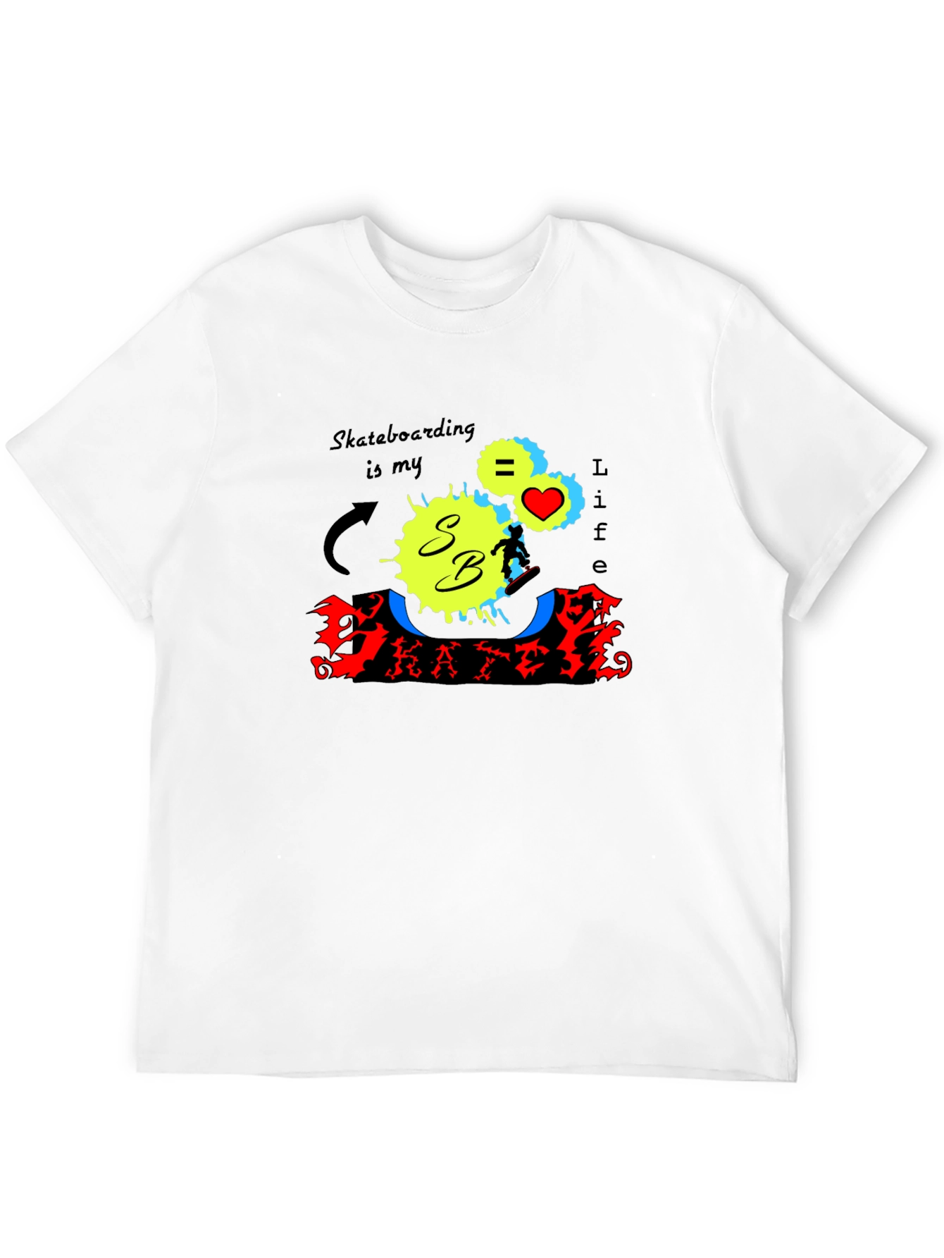 Black Skateboarding is My Life T-Shirt view 12