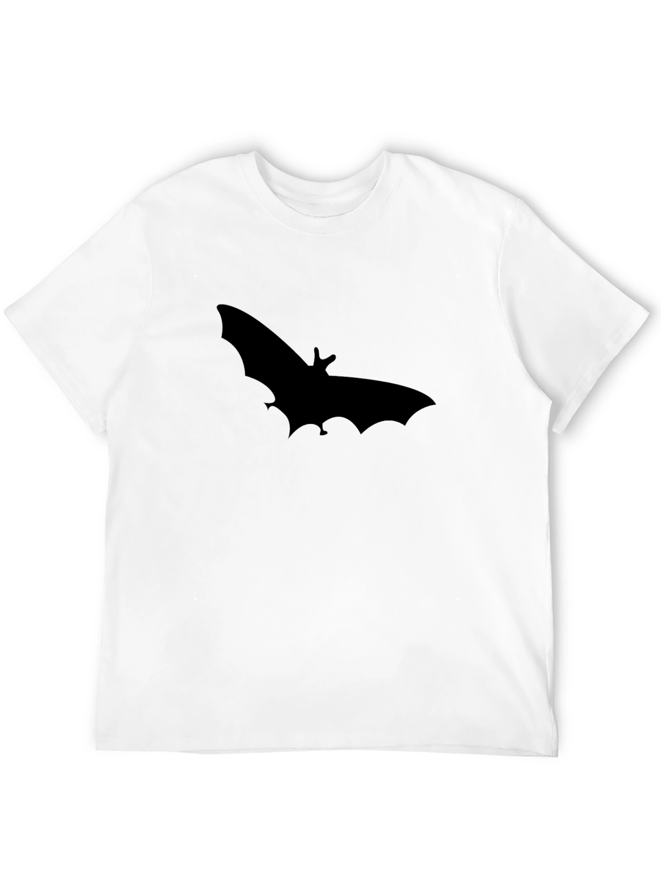 Black Bat Silhouette Graphic Black T-Shirt view 12