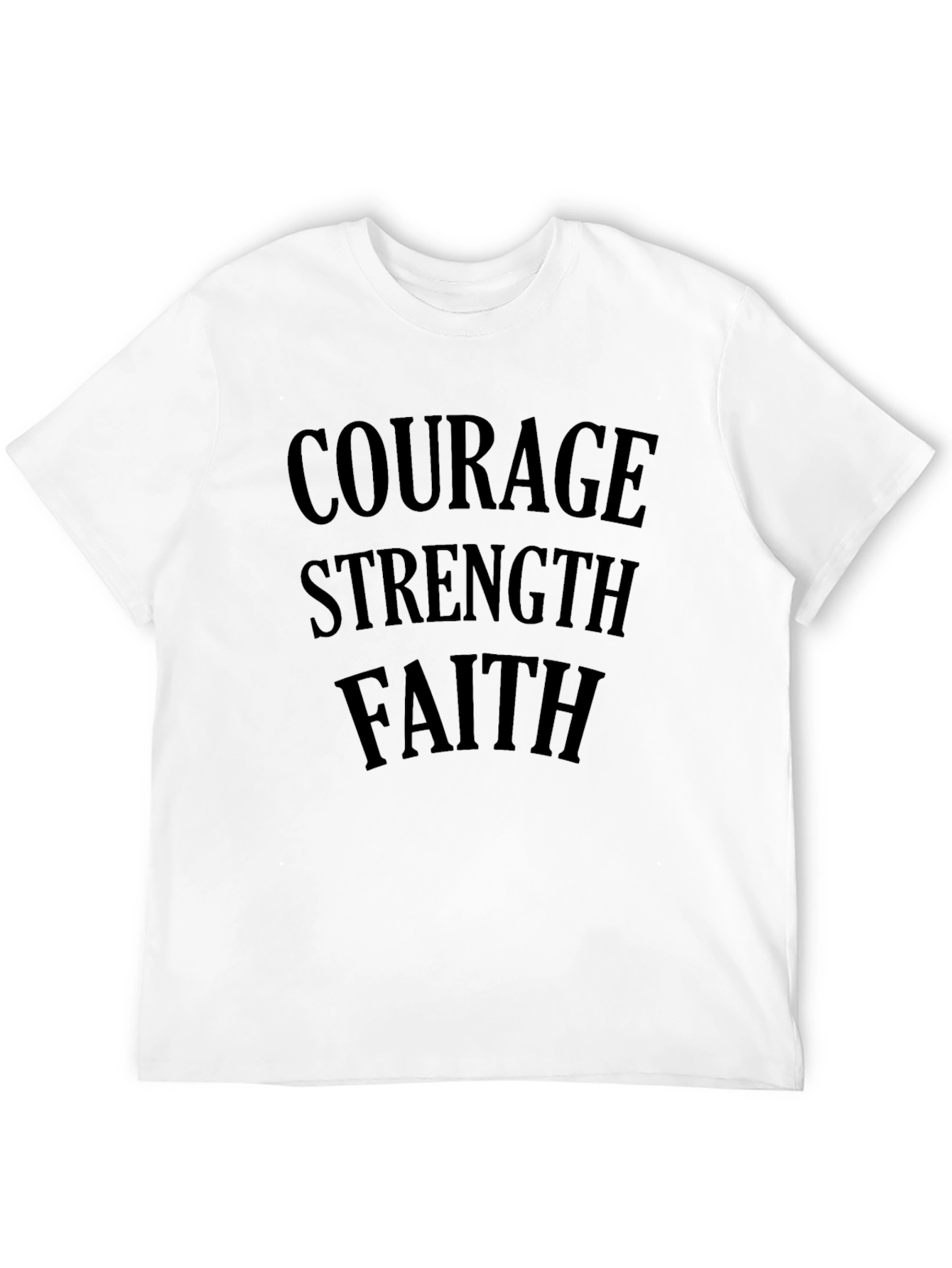 Black Courage Strength Faith Men's Black T-Shirt view 12