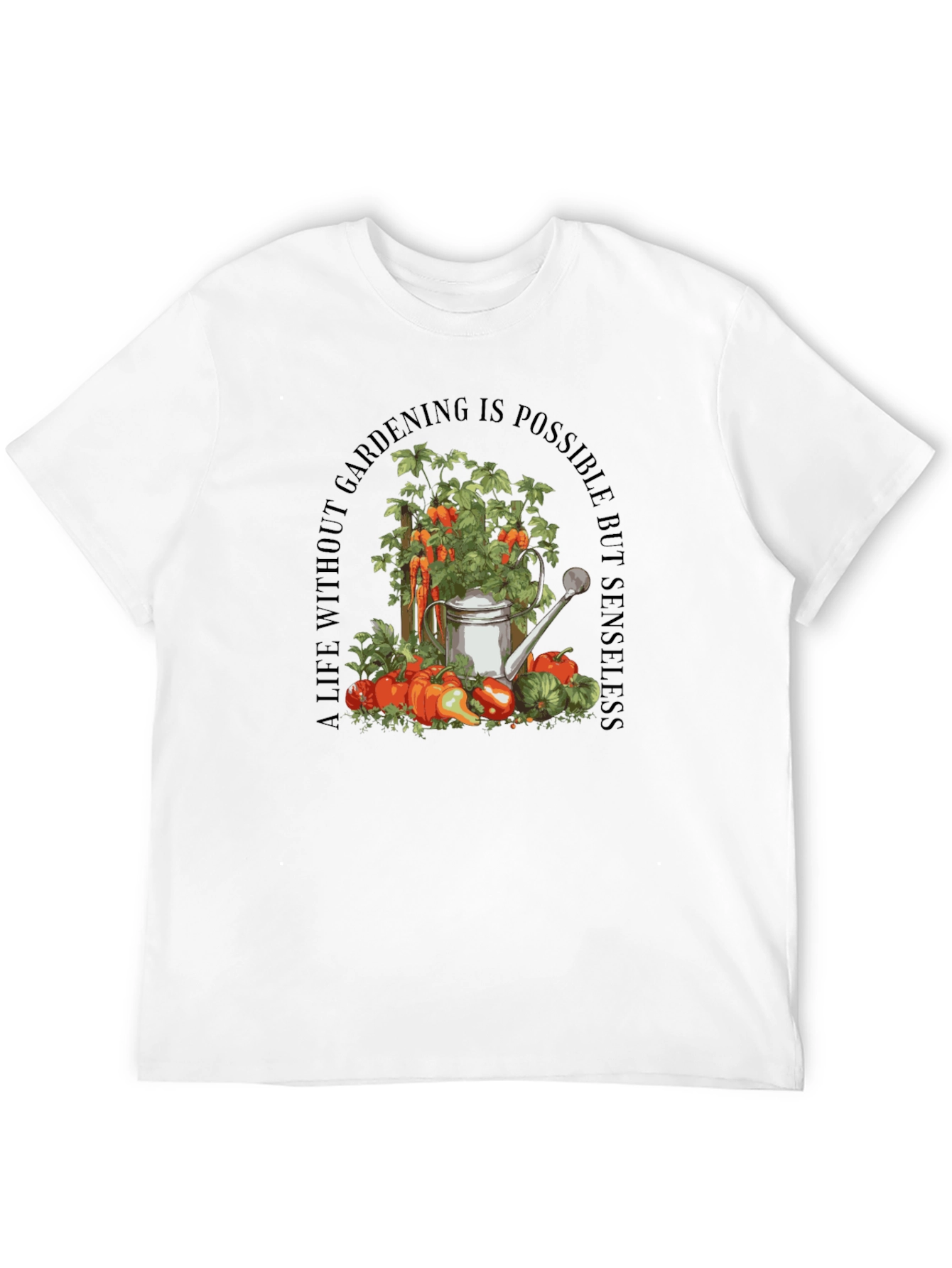 Black Gardening Theme Black T-Shirt view 12