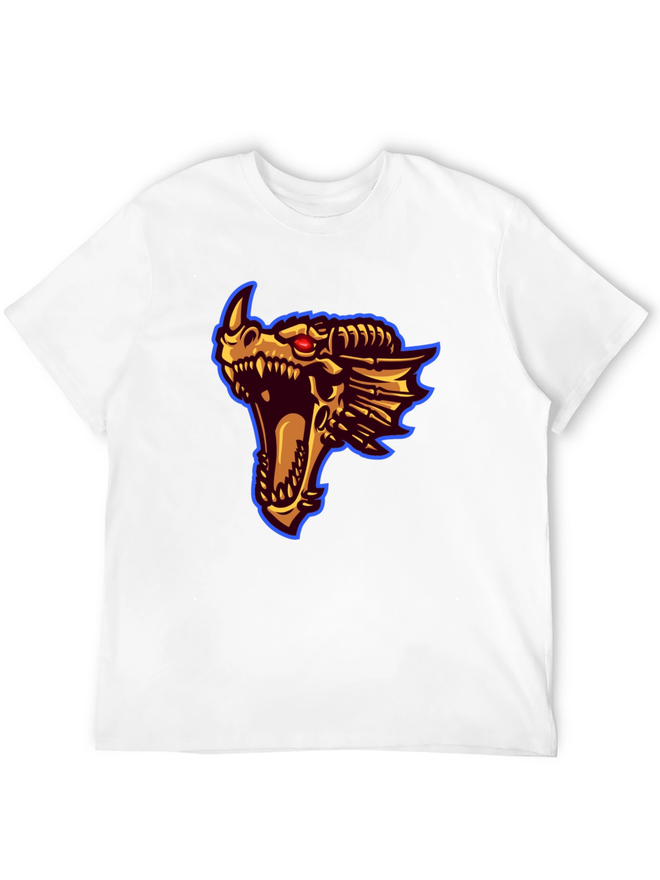 Black Dragon Head Graphic Print T-Shirt view 12