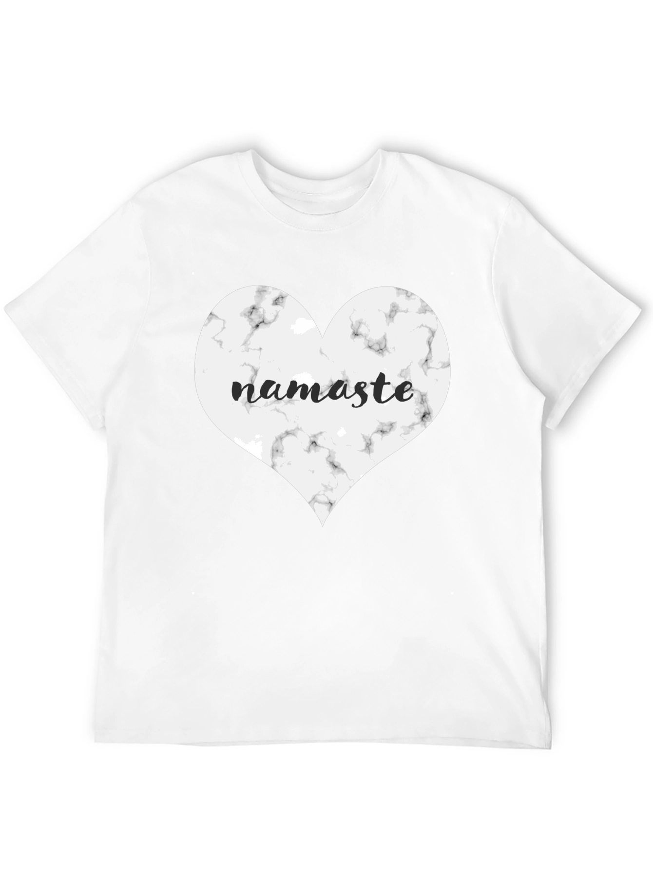 Black Namaste Heart Graphic Tee - Black Cotton Blend view 12