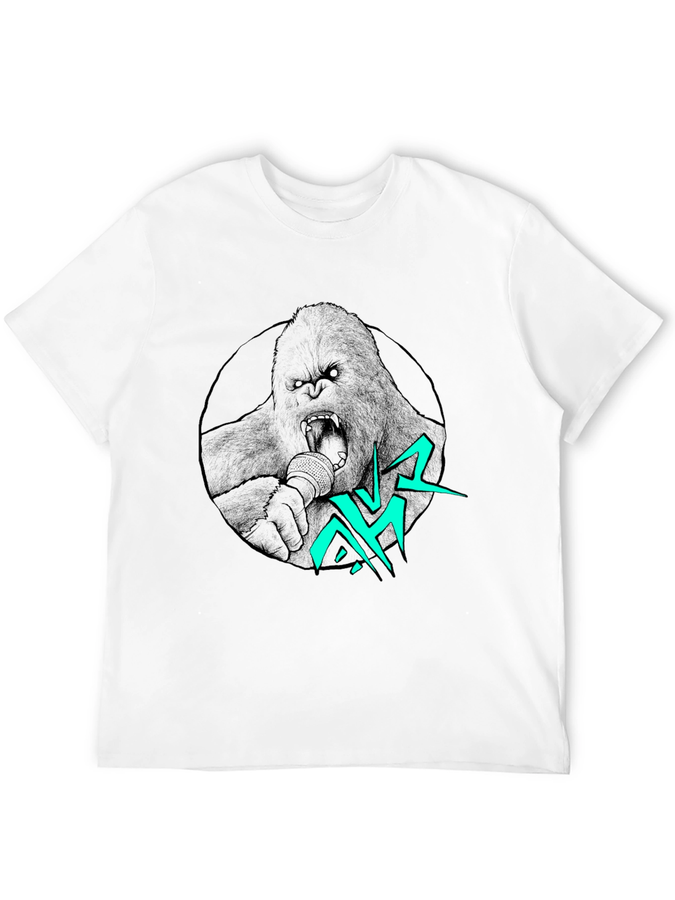 Black Gorilla Singer Graphic Print Black T-Shirt view 12