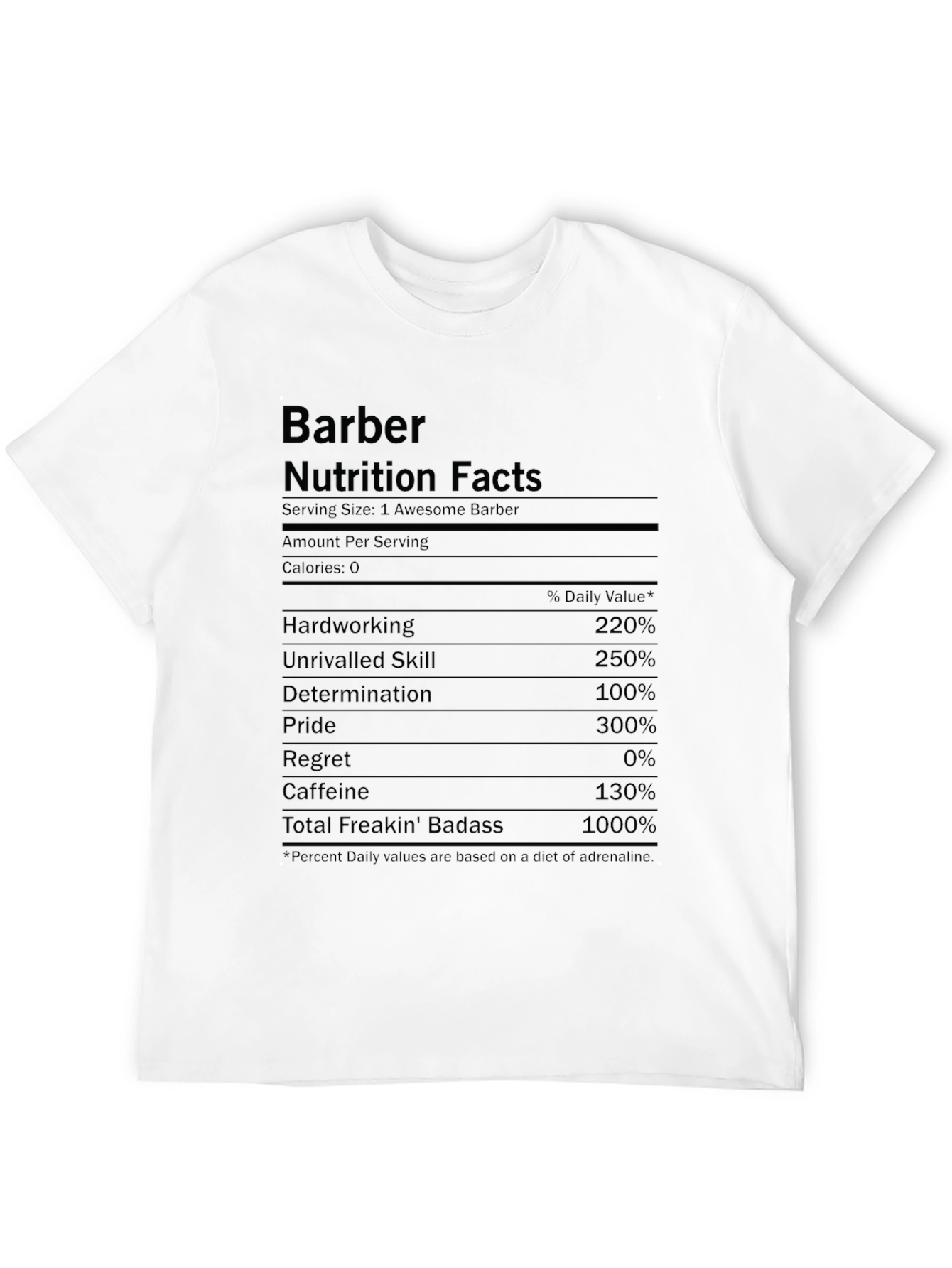 Black Barber Nutrition Facts T-Shirt Funny Barber Gift view 12
