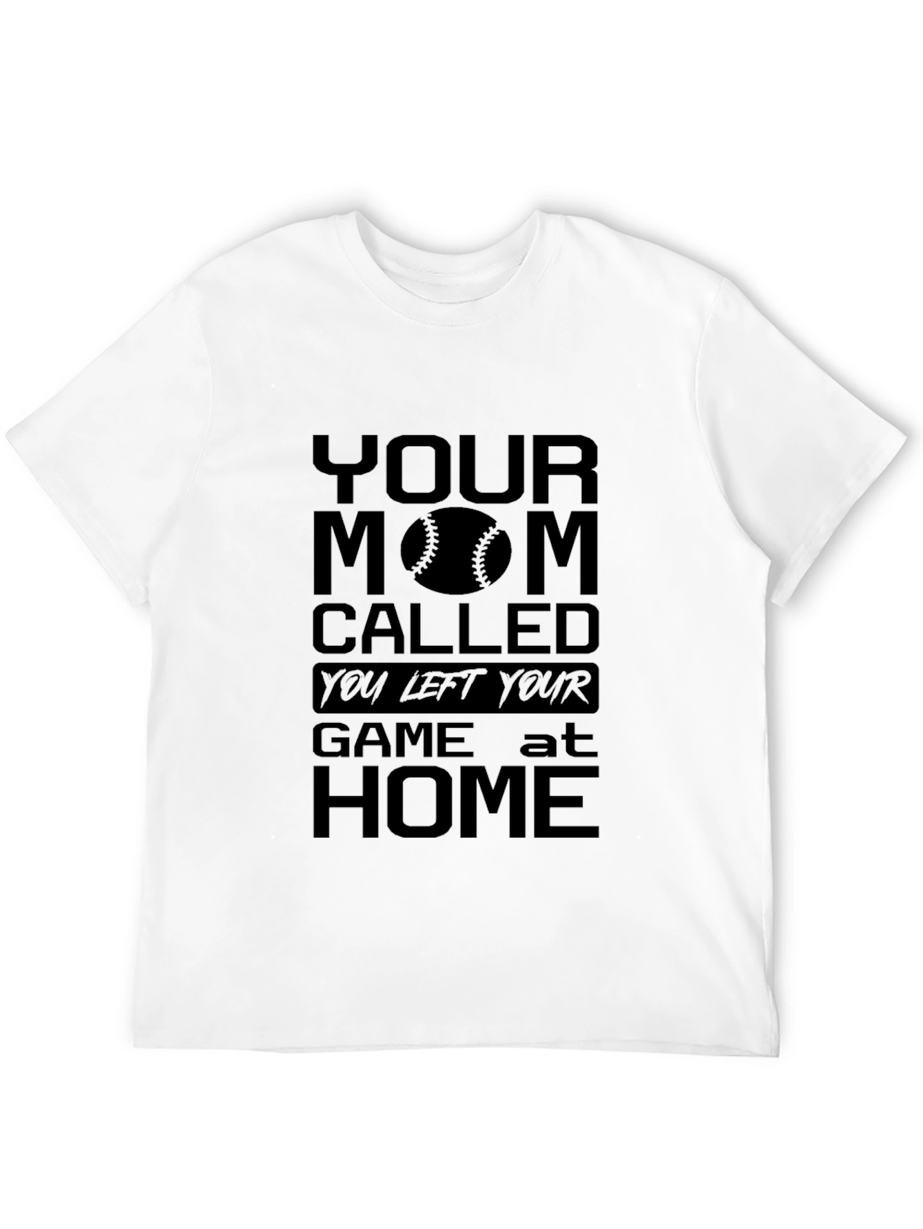 Black Humorous "Your Mom Called" Baseball T-Shirt view 12