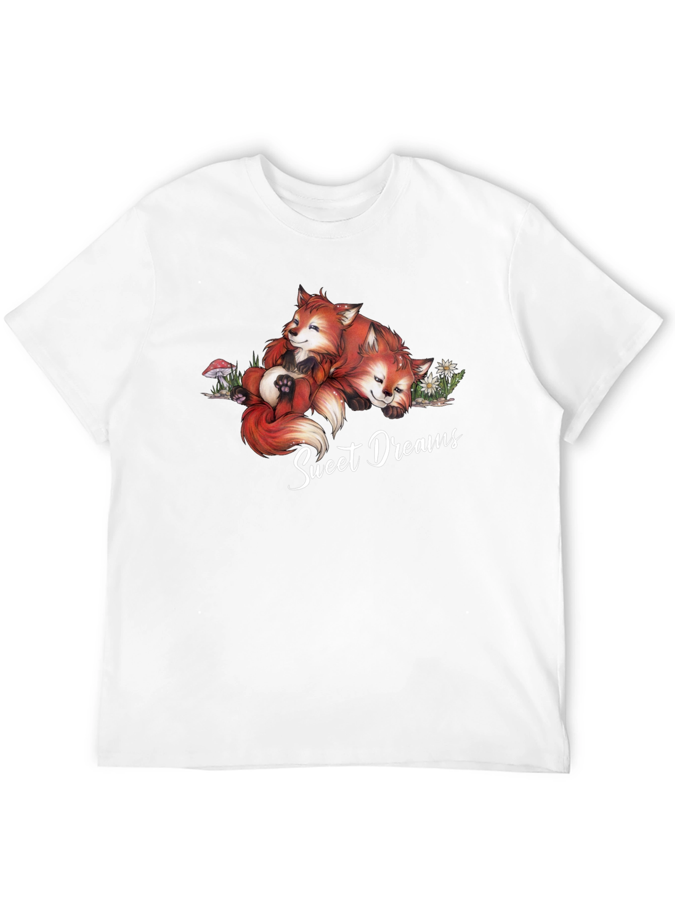 Black Sweet Dreams Foxes Graphic T-Shirt view 12
