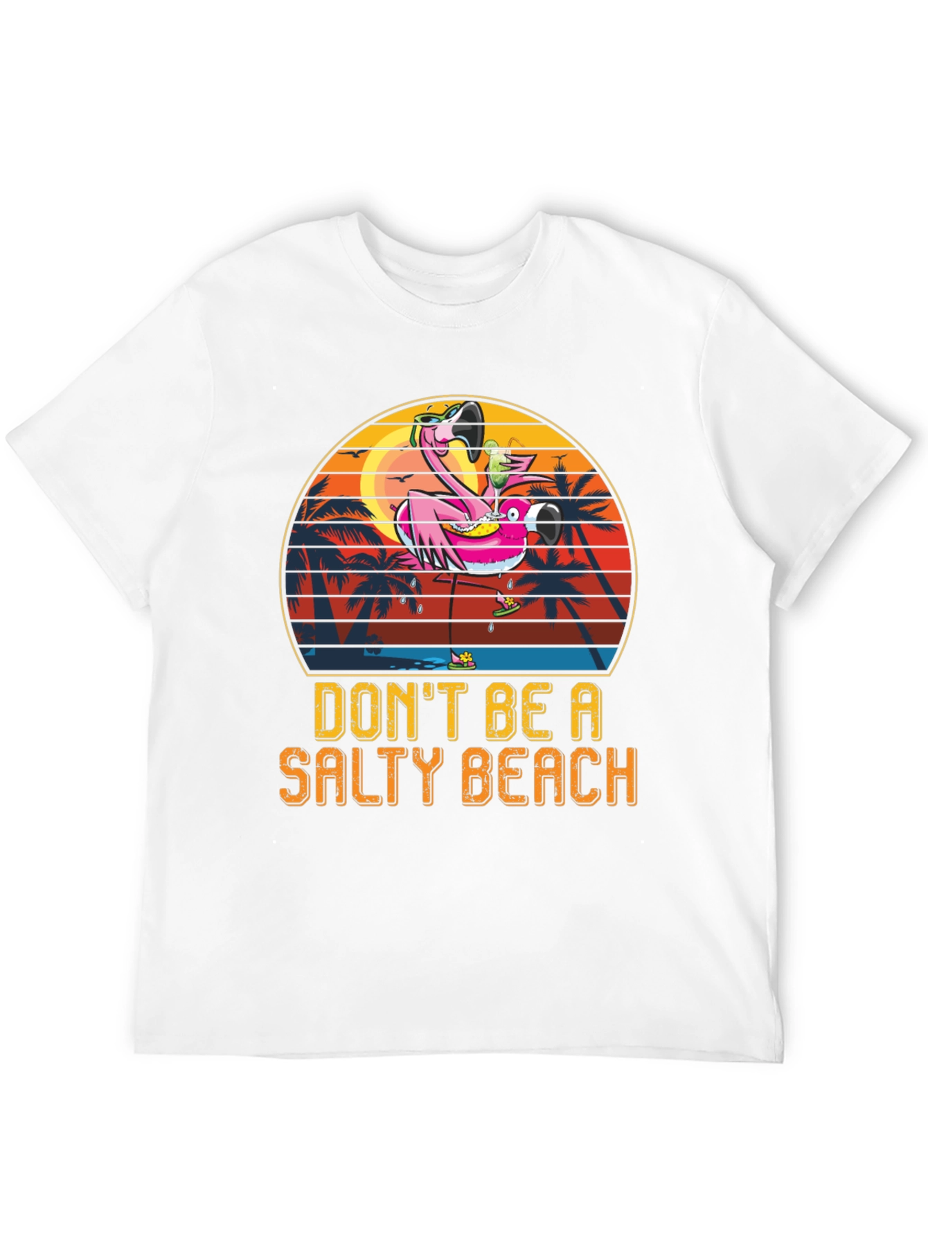 Black Salty Beach Flamingo Graphic Tee view 12