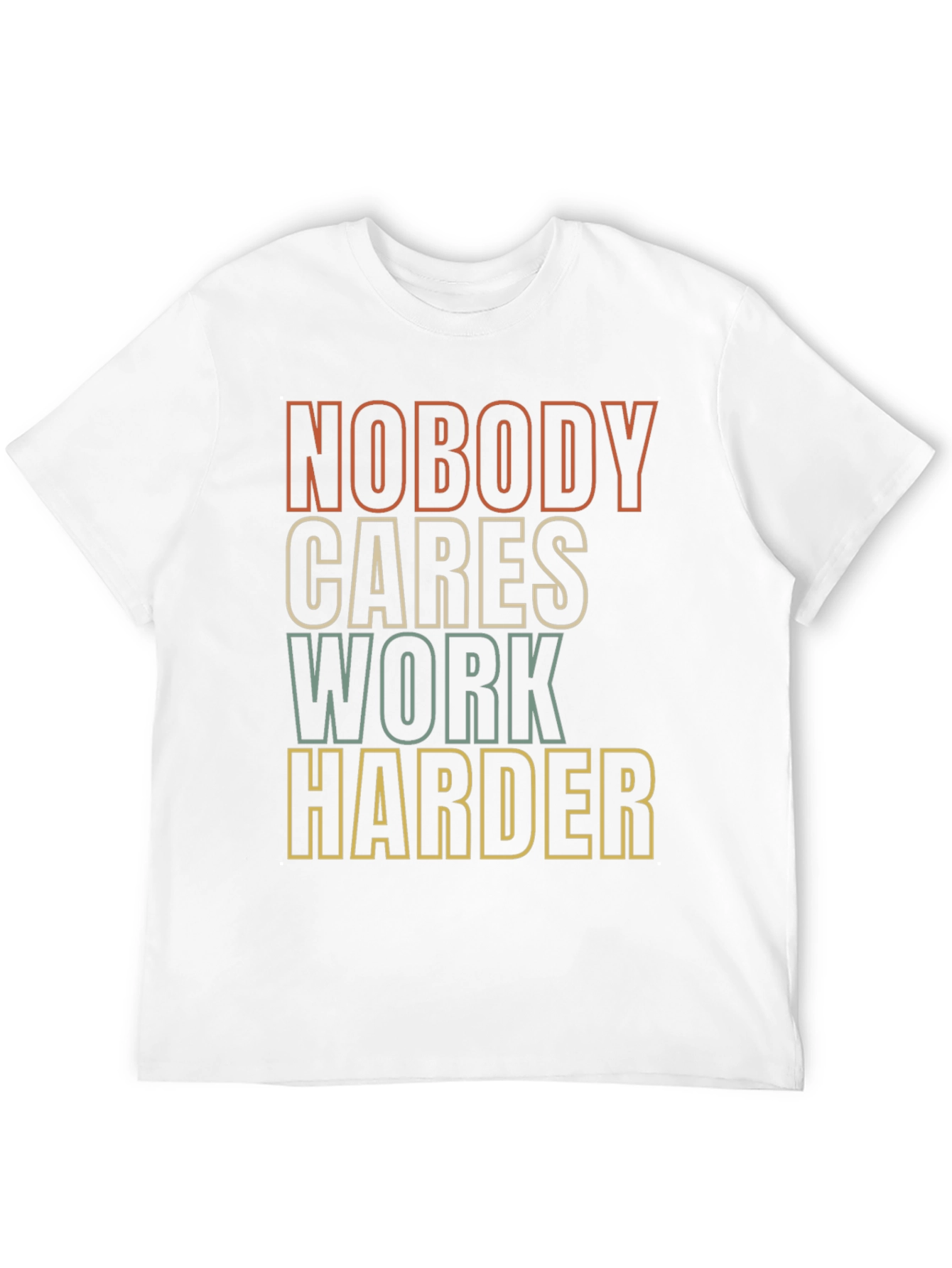 Black Motivational Graphic Tee - Nobody Cares, Work Harder view 12
