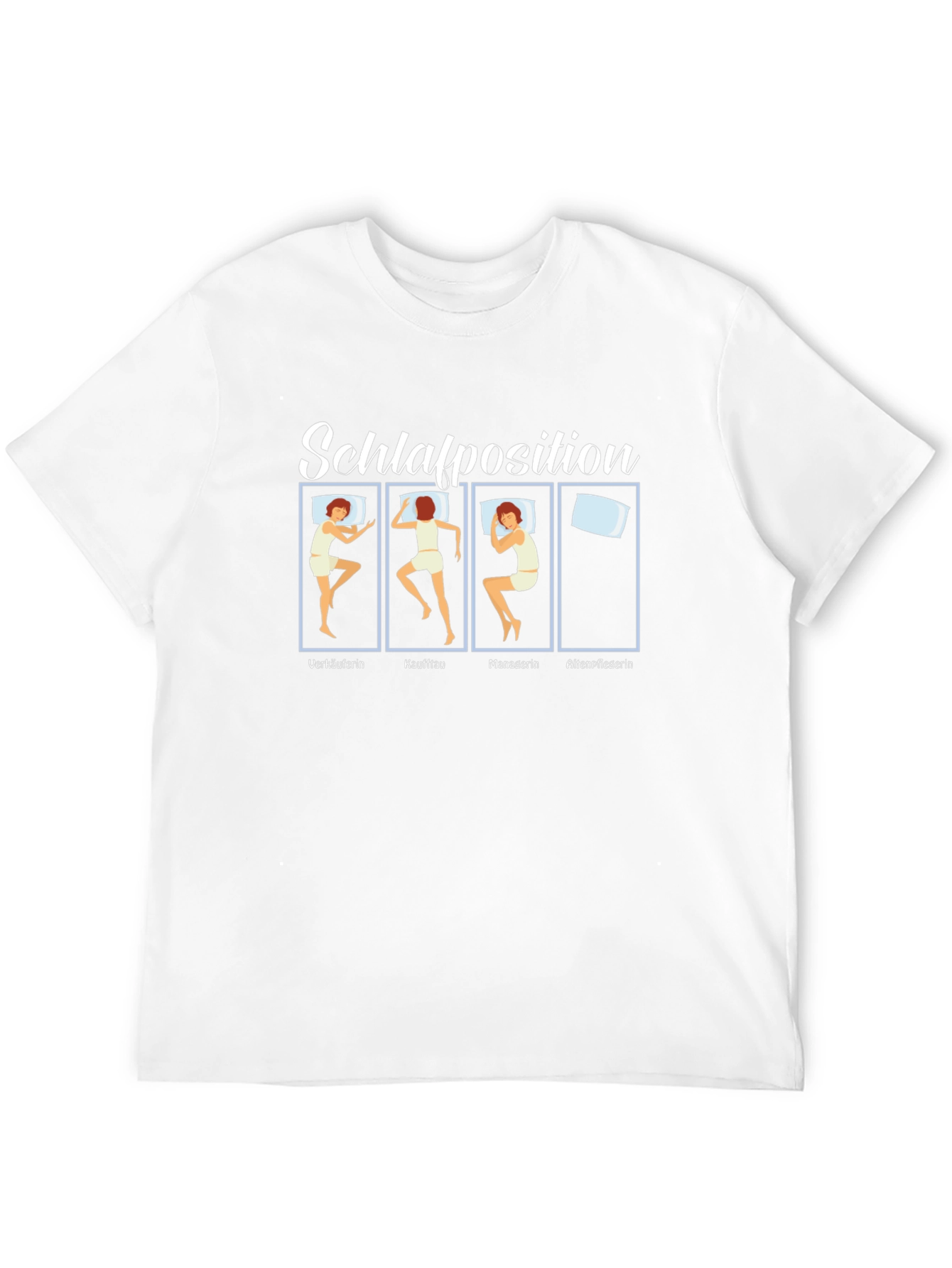 Black Funny Sleeping Position Job Title T-Shirt view 12