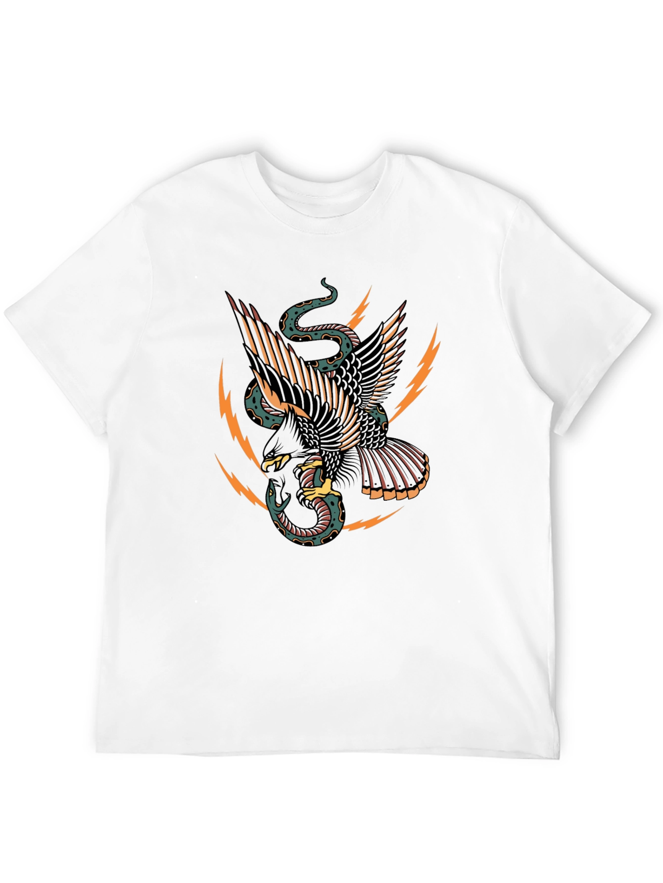 Black Eagle & Snake Graphic Black T-Shirt view 12