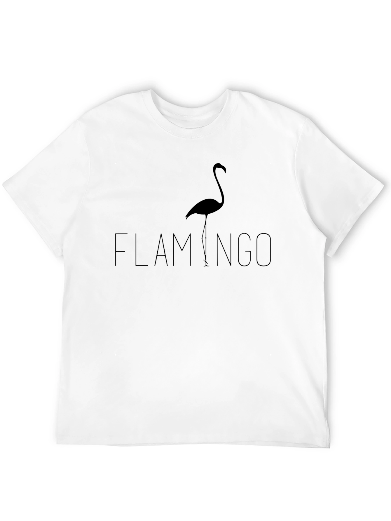 Black Flamingo Graphic Print T-Shirt - Black view 12