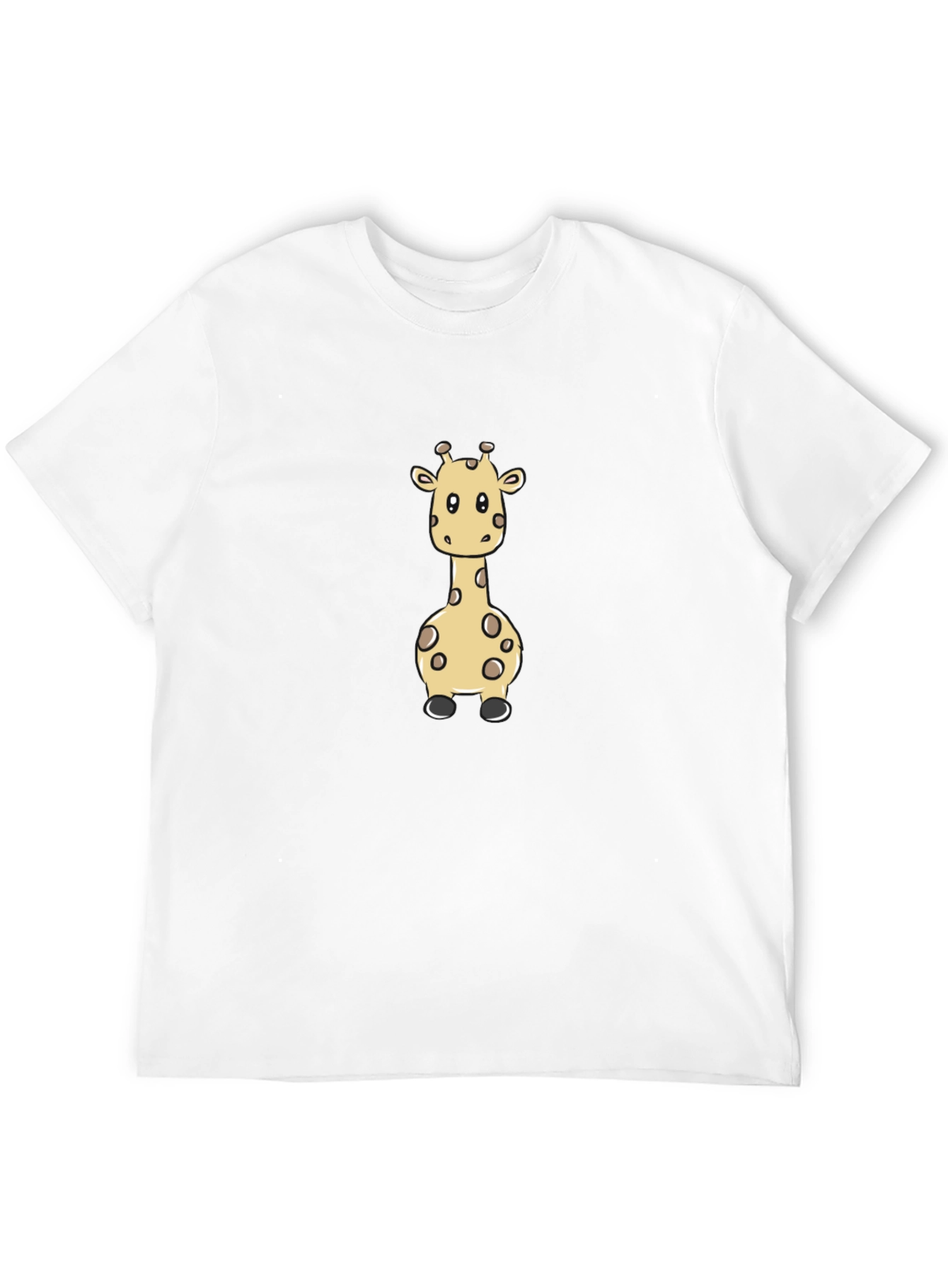 Black Cute Giraffe Graphic Print Black T-Shirt view 12