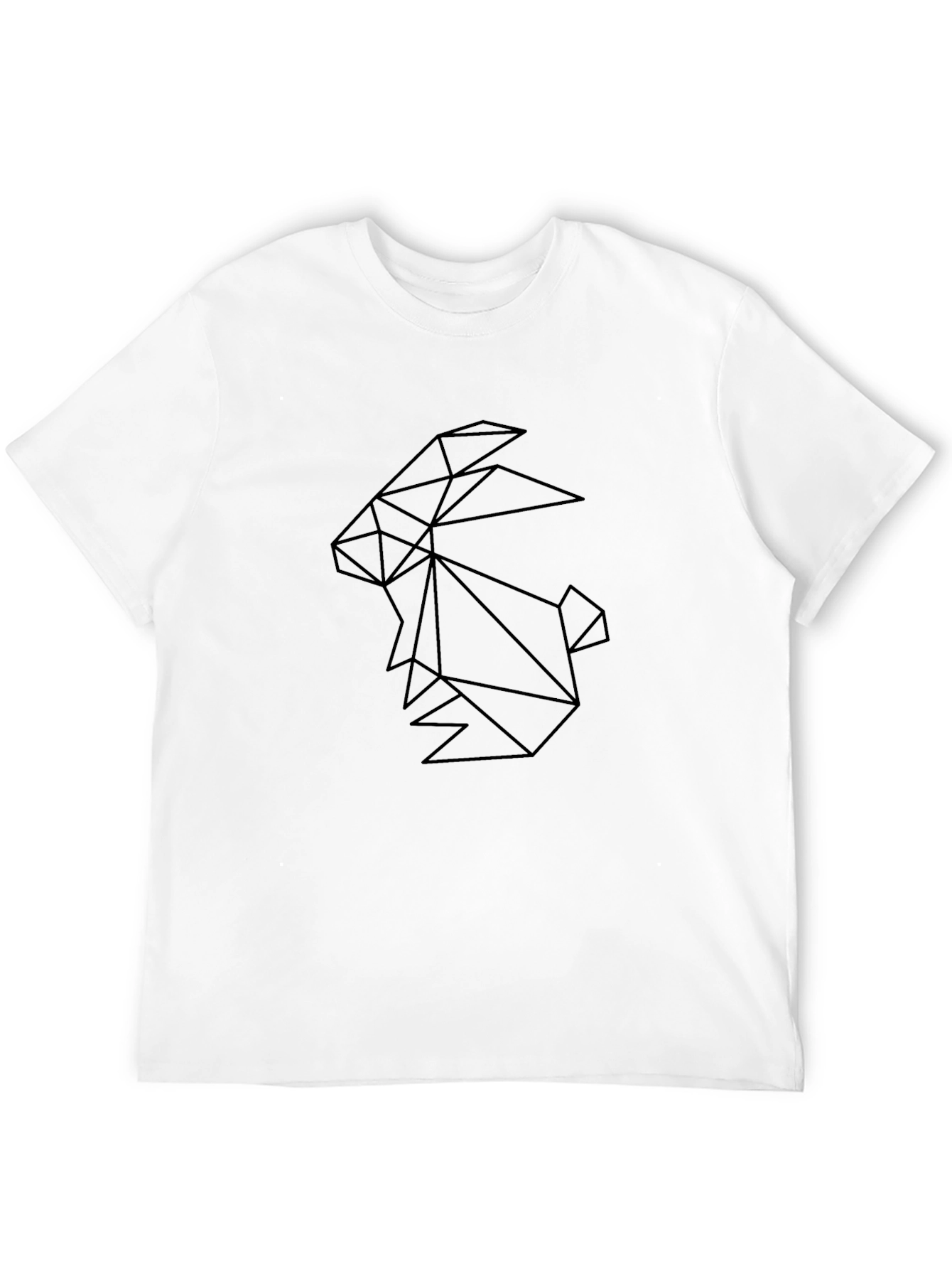 Black Geometric Rabbit T-Shirt - Modern Minimalist Design view 12