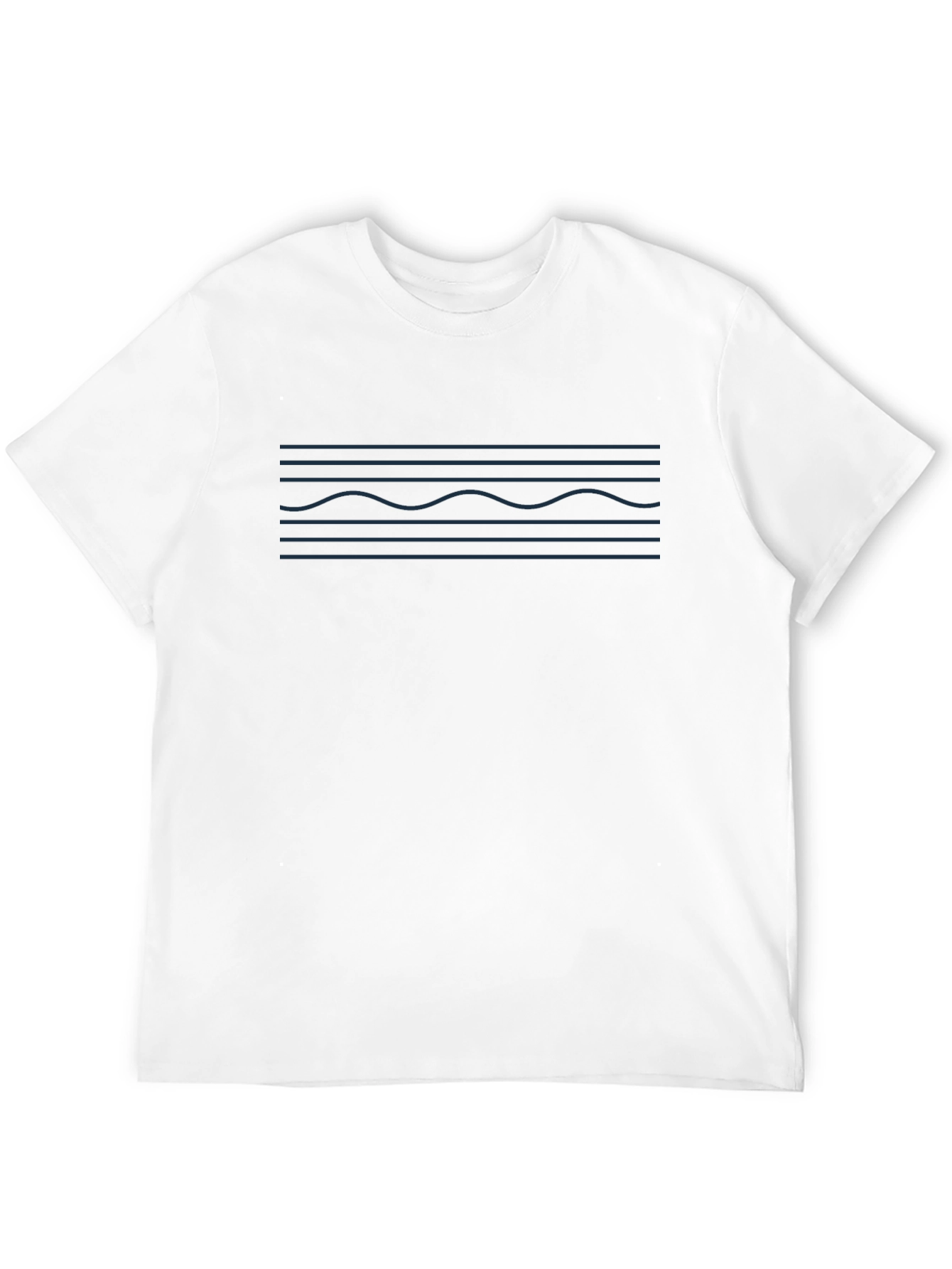 Black Modern Wavy Line Graphic Tee - Casual Style view 12